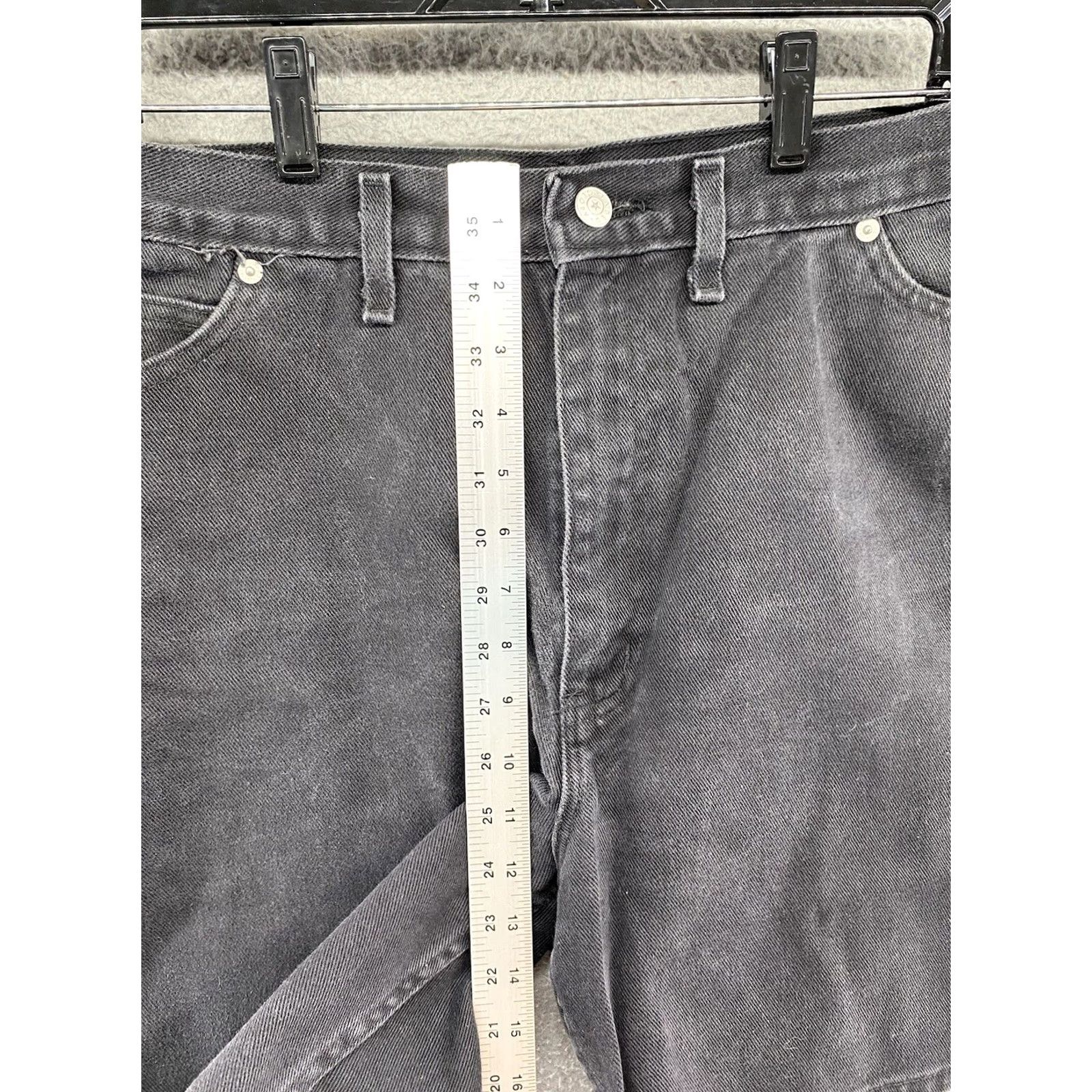 Faded Glory VINTAGE Faded Glory Women’s Black Denim USA Made Jean Mom Shorts 18 Slim Fast Front Pockets Belt Loops Distressed/Cuffed Spring Summer Womens BMI? Size 40" / US 18 - 7 Thumbnail