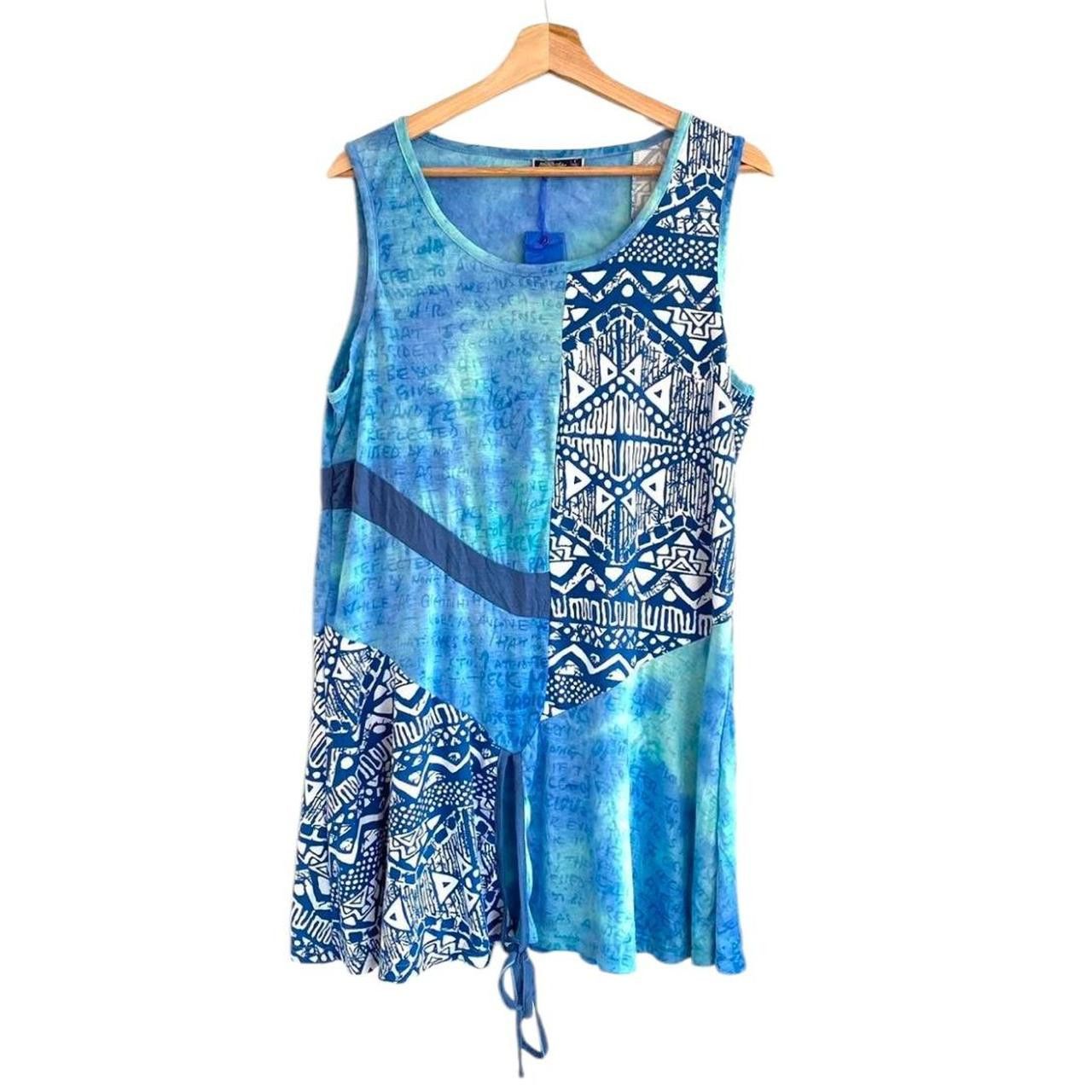 Vintage ASTER BLUE HAWAIIAN DROP WAIST CASUAL TROPICAL DRESS LARGE Size L / US 10 / IT 46 - 1 Thumbnail