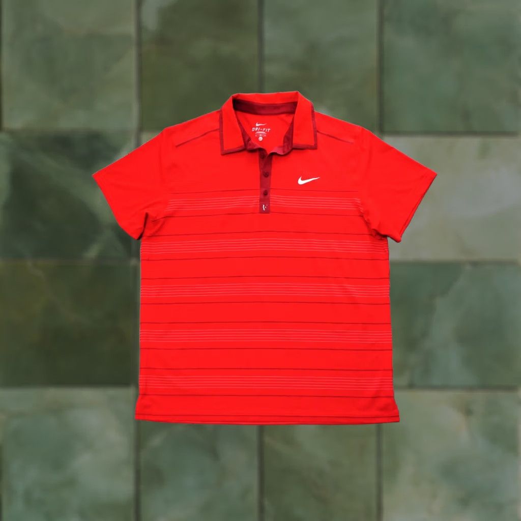 Nike VINTAGE Rare NIKE Tiger Woods Golf Color Block Polo Shirt 90s