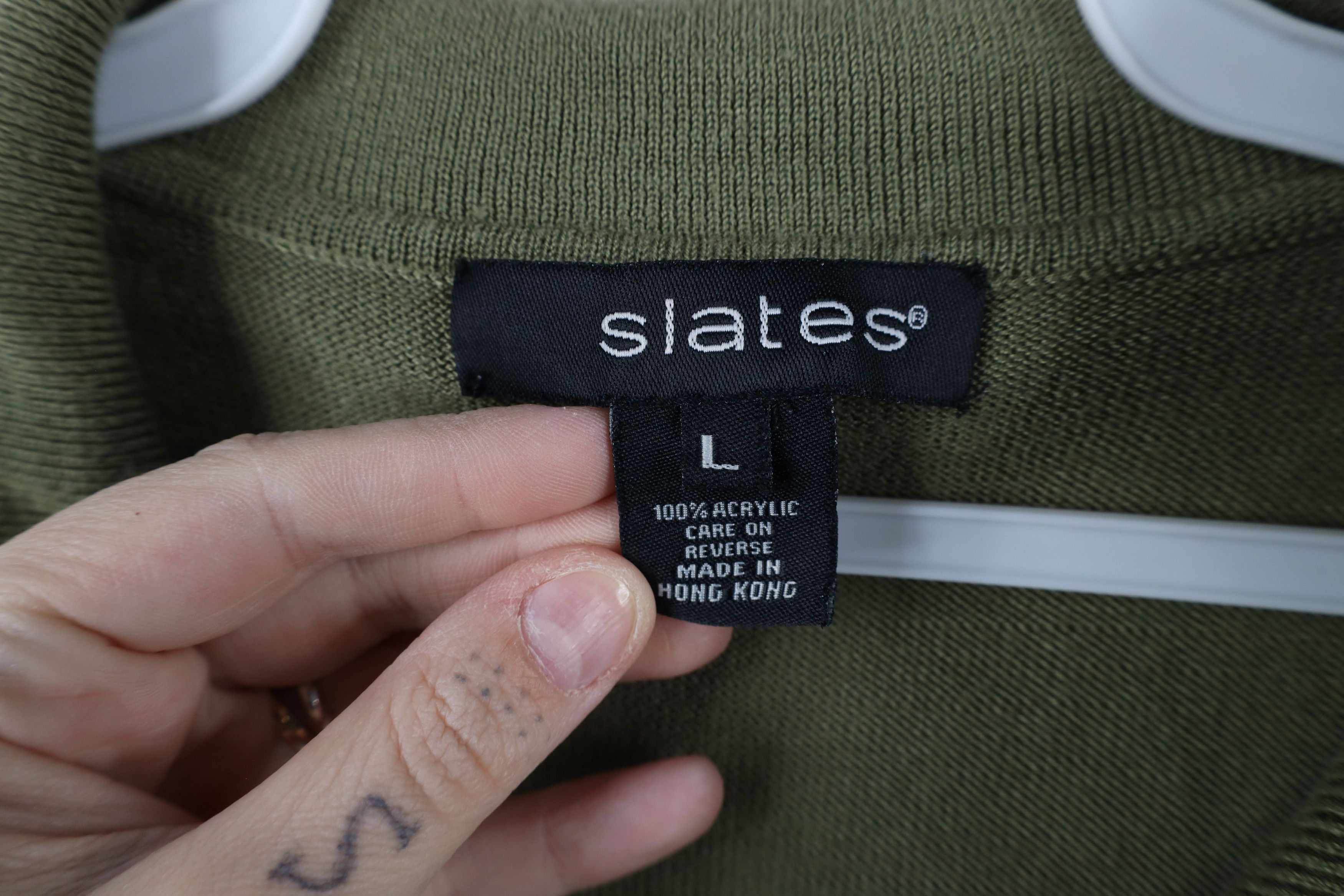 Vintage Vintage 90s Streetwear Ribbed Knit Collared Polo Shirt Green Size US L / EU 52-54 / 3 - 5 Thumbnail
