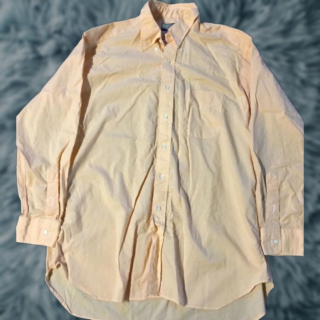 Vintage VINTAGE Gitman Vintage Button-Down Shirt Dress Shirt 17 34 Orange White 90s Formal Men Mens Size 46R - 1 Thumbnail