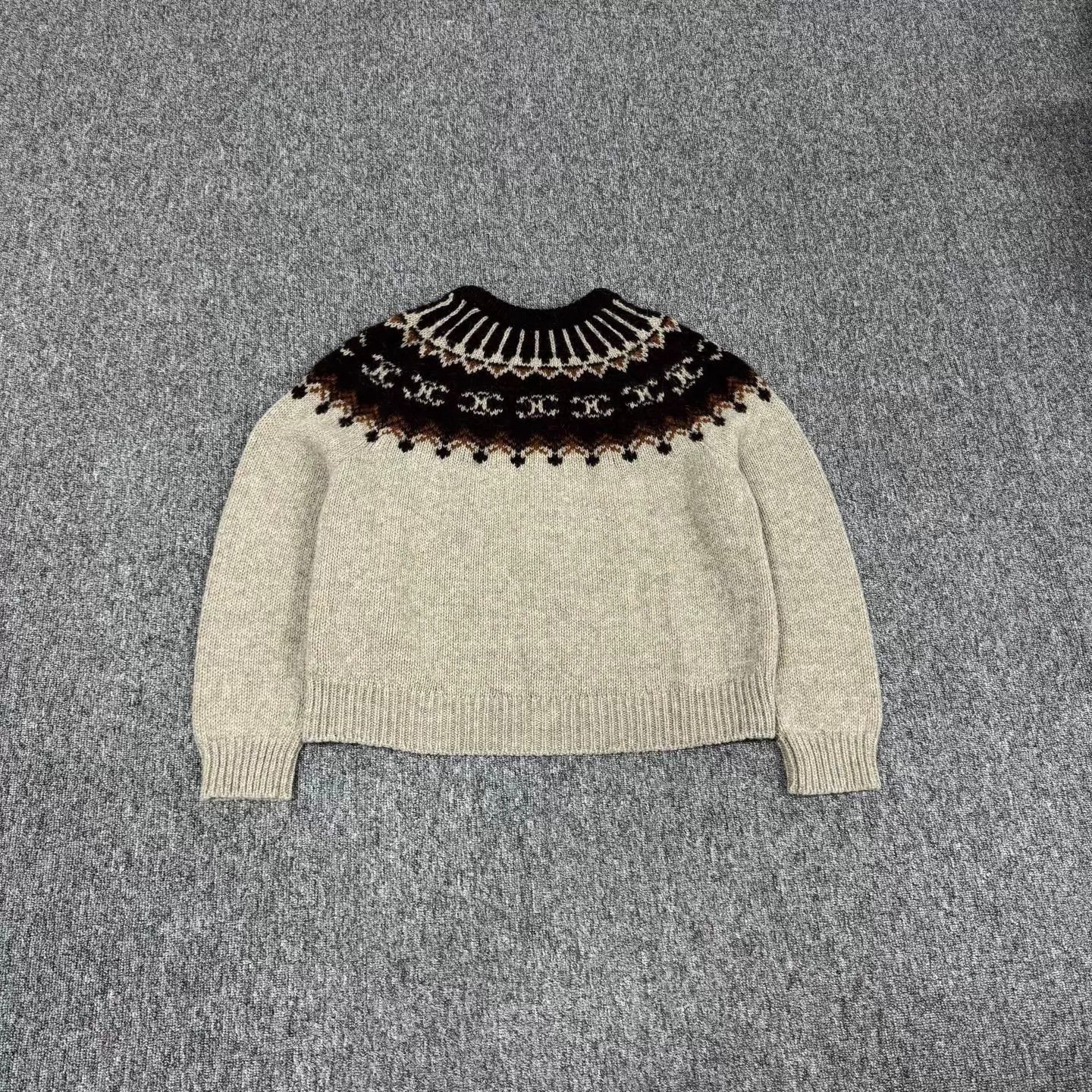 Celine Celine Fair Isle Triumph Jacquard Knit Sweater XL Size XL / US 12-14 / IT 48-50 - 2 Thumbnail