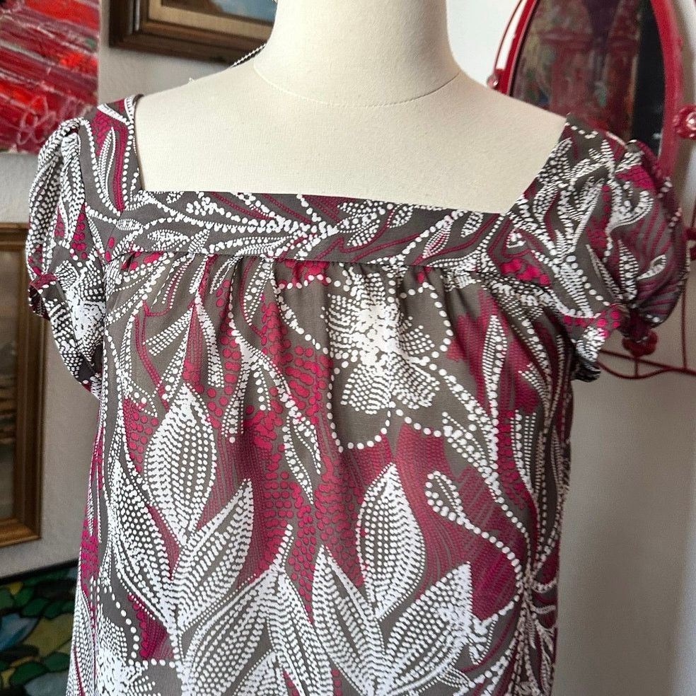 Other ann taylor purple gray white floral mesh sheer blouse top Size S / US 4 / IT 40 - 2 Thumbnail