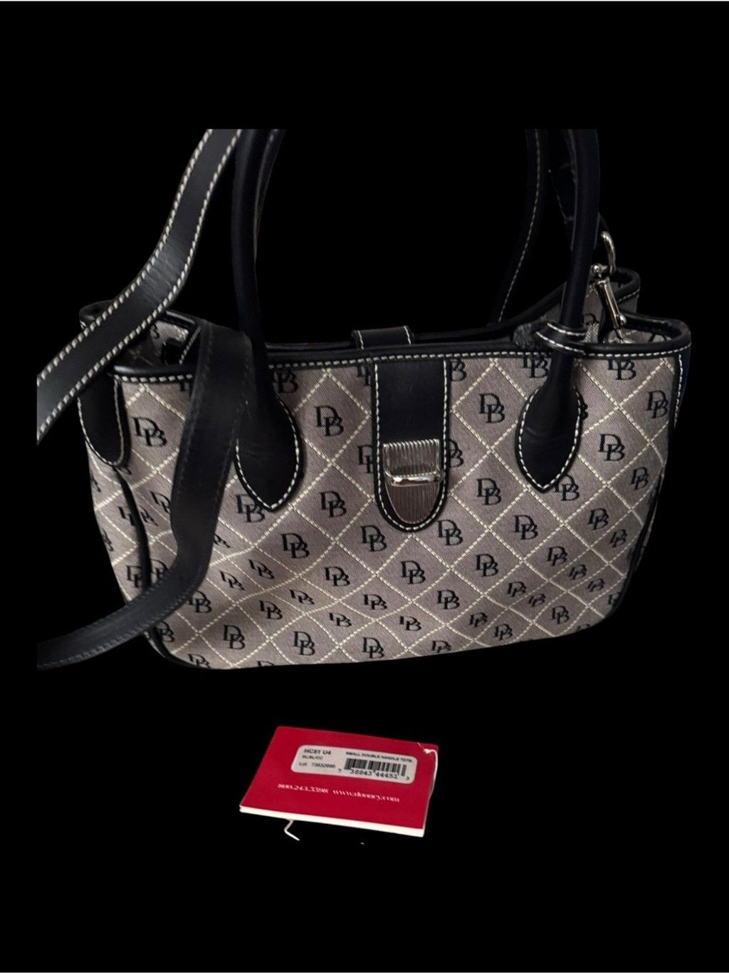 Dooney & Bourke Dooney & Bourke Black Monogram Satchel with Black Trim Size ONE SIZE - 8 Thumbnail