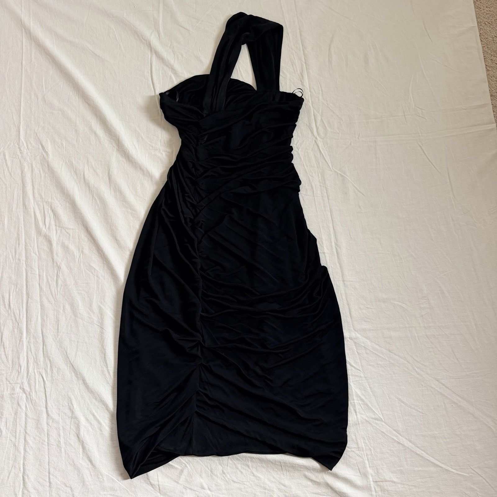 Yigal Azrouel Yigal Azrouel Dress Womens 2 Black One Shoulder Ruched USA Size XS / US 0-2 / IT 36-38 - 5 Thumbnail