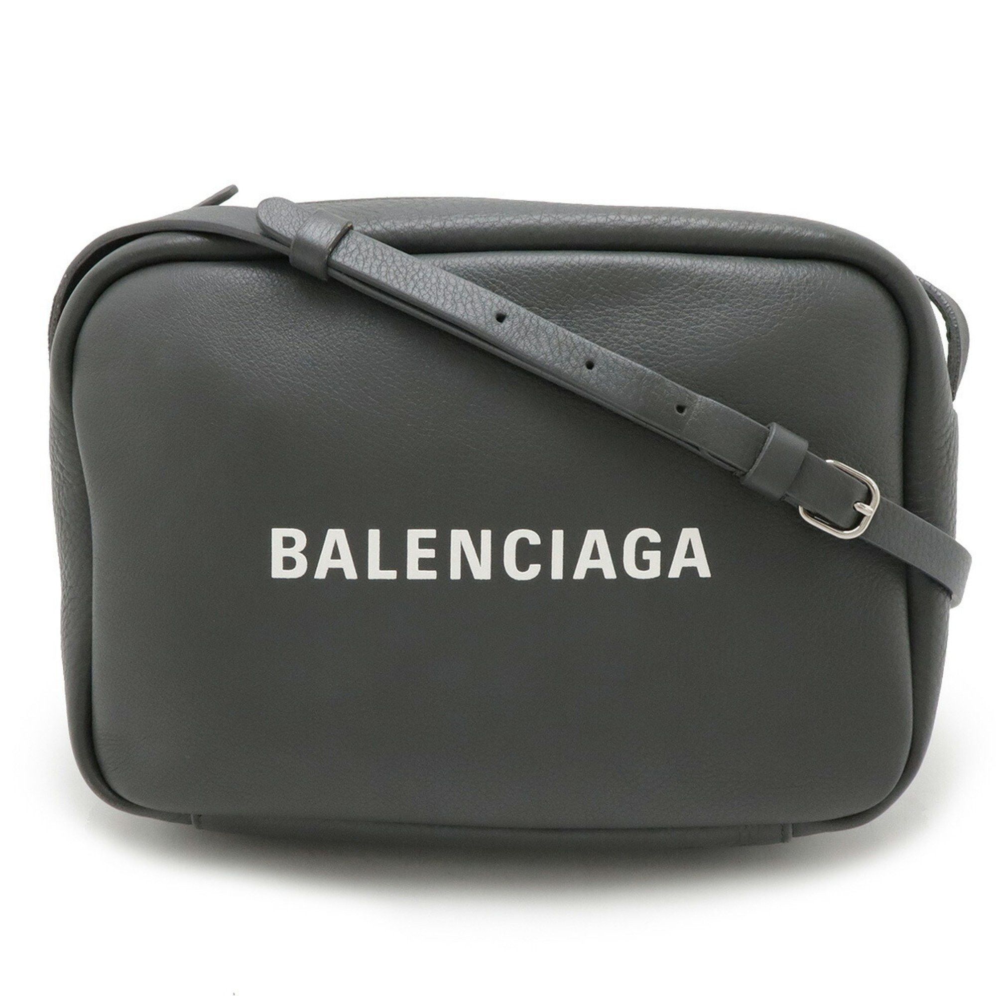 Balenciaga Everyday Camera Bag S Shoulder Pochette Leather Grey White 489812, Women's