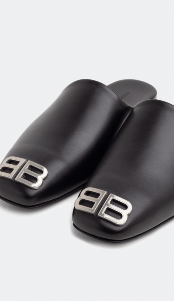 Balenciaga Cosy BB Leather Mules with silver logo Size US 11 / IT 41 - 1 Preview