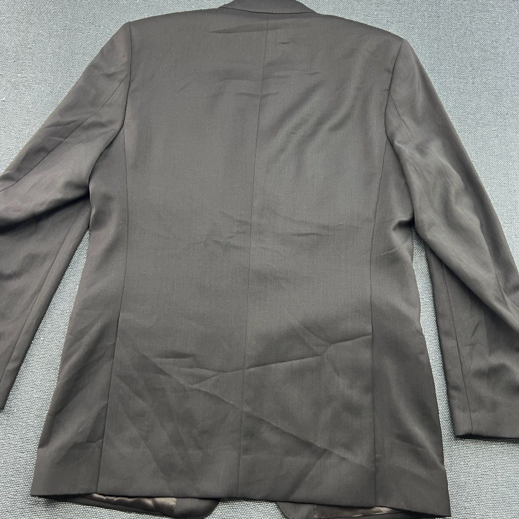 Ermenegildo Zegna Ermenegildo Zegna Blazer Jacket Mens Regular Size 52 Wool Brown Satin S130 Long Button Formal Vintage: No Athletic Fit Mens Size 52R - 2 Thumbnail