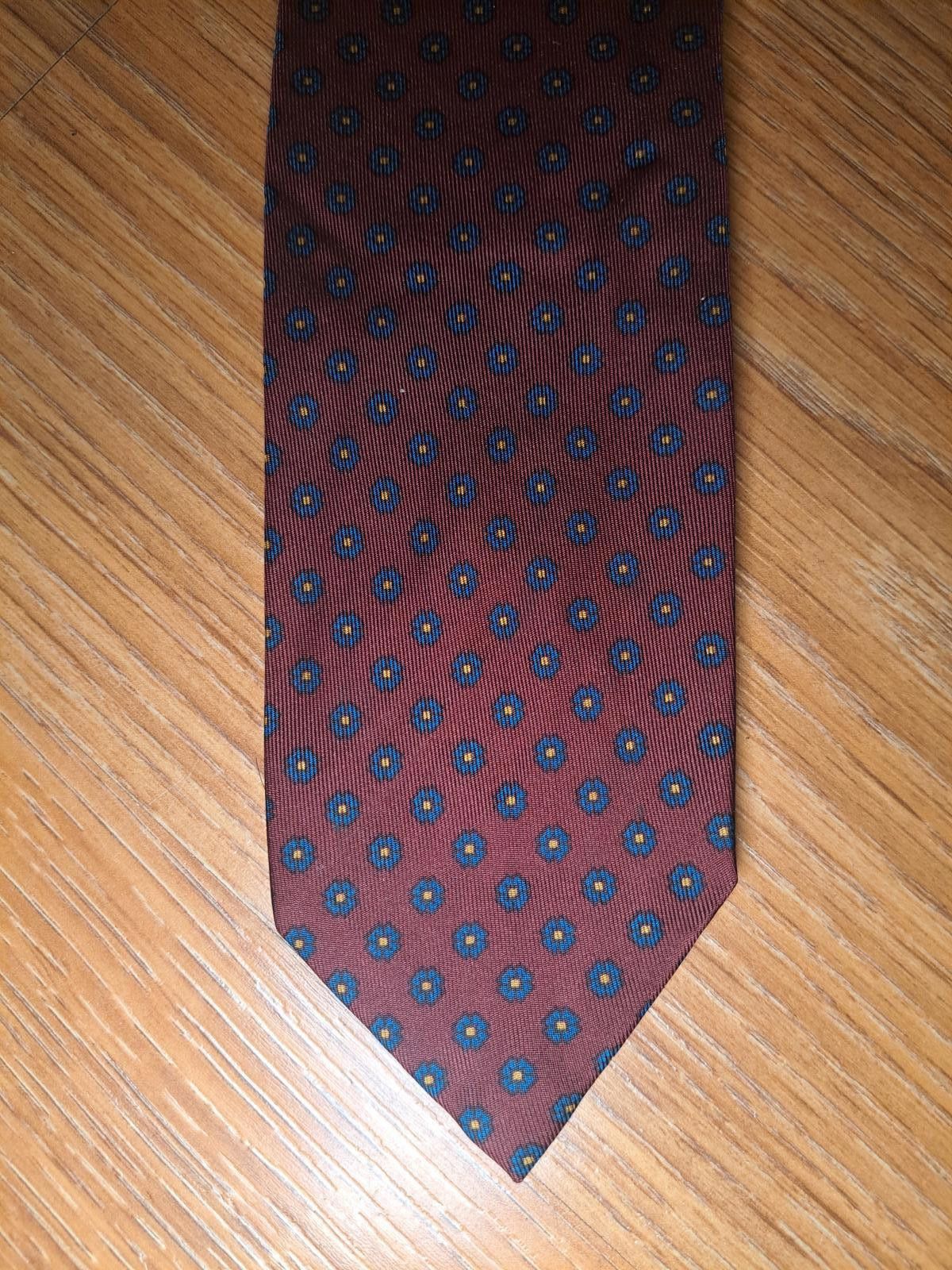 Robert Talbott VINTAGE Robert Talbott Silk Tie Burgundy Floral Handmade Size ONE SIZE - 1 Thumbnail
