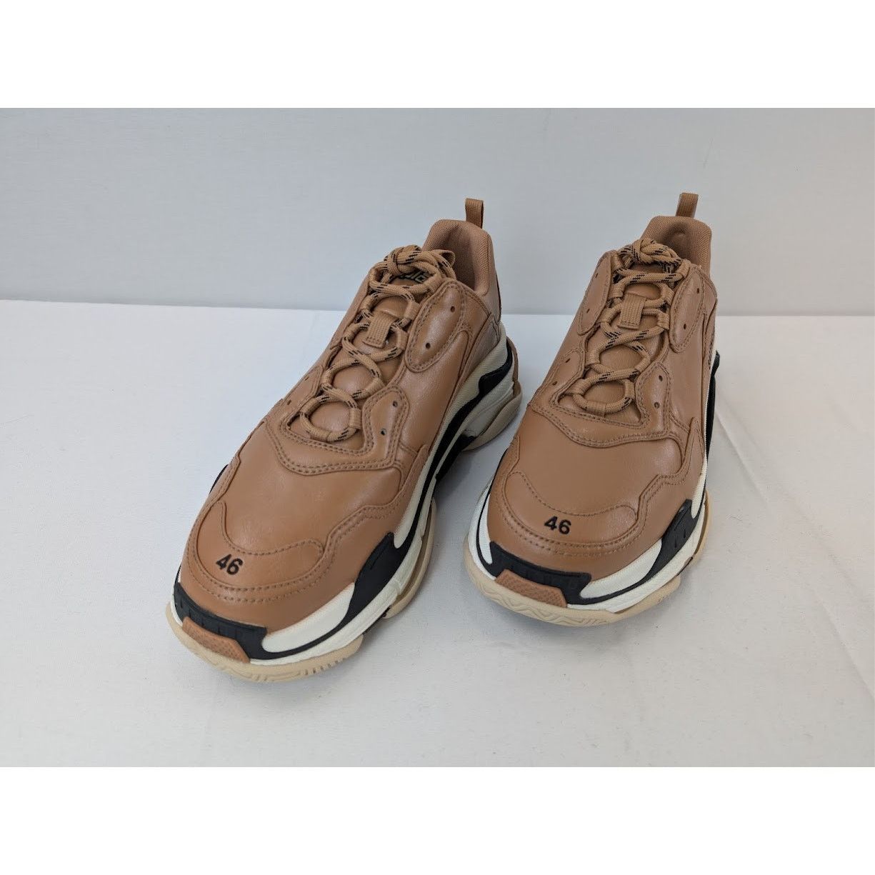 Balenciaga o1rshd1 Triple S Logo Type Sneakers in Nude Beige/Sand Size US 13 / EU 46 - 7 Thumbnail