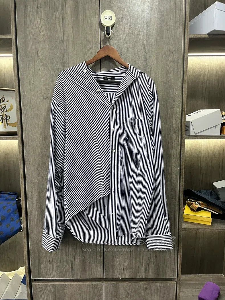 Balenciaga Balenciaga Striped Loose Shirt Size US XXS / EU 40 - 1 Thumbnail