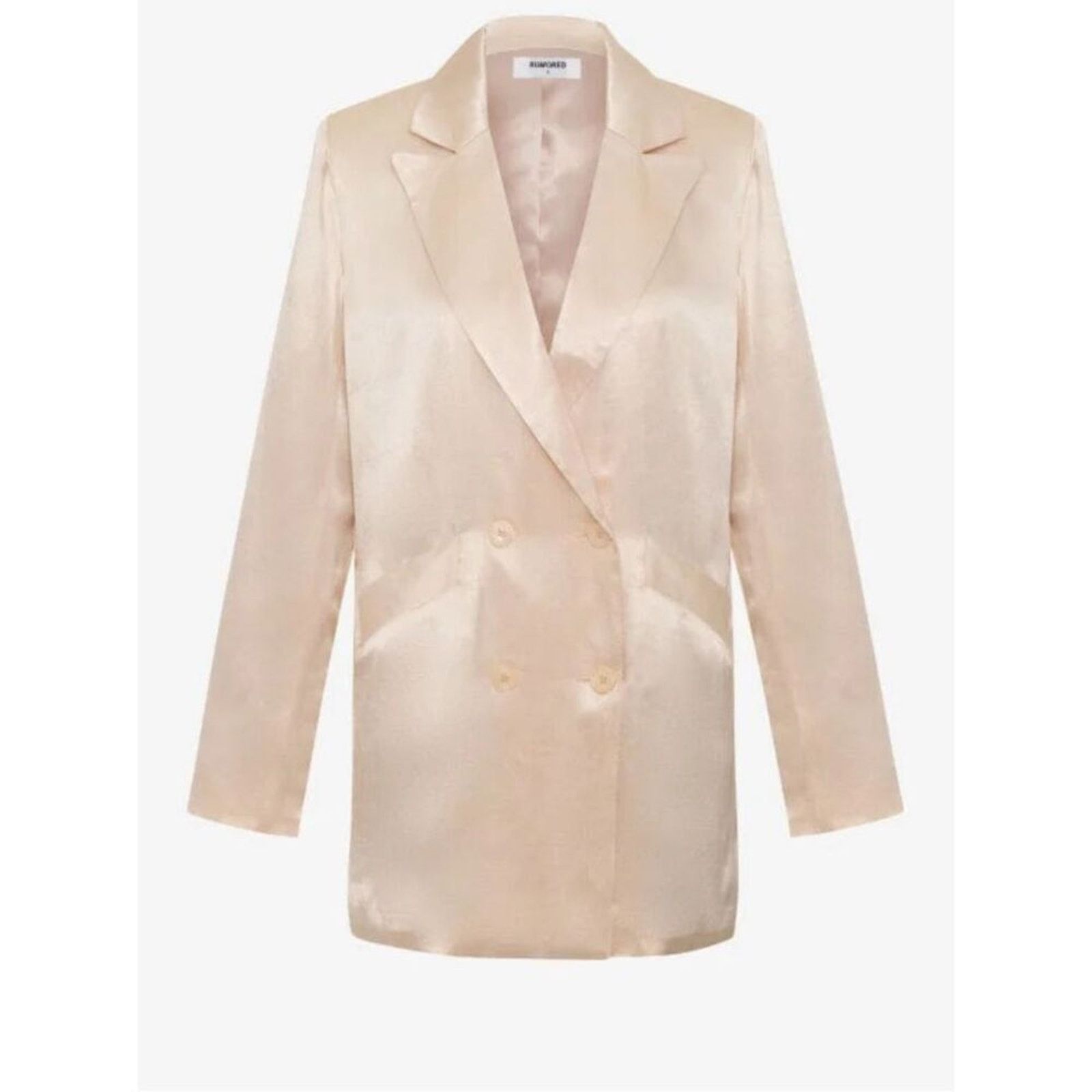 Other Rumored James Notched Satin Blazer Mini Dress MEDIUM Cream Size M / US 6-8 / IT 42-44 - 2 Thumbnail