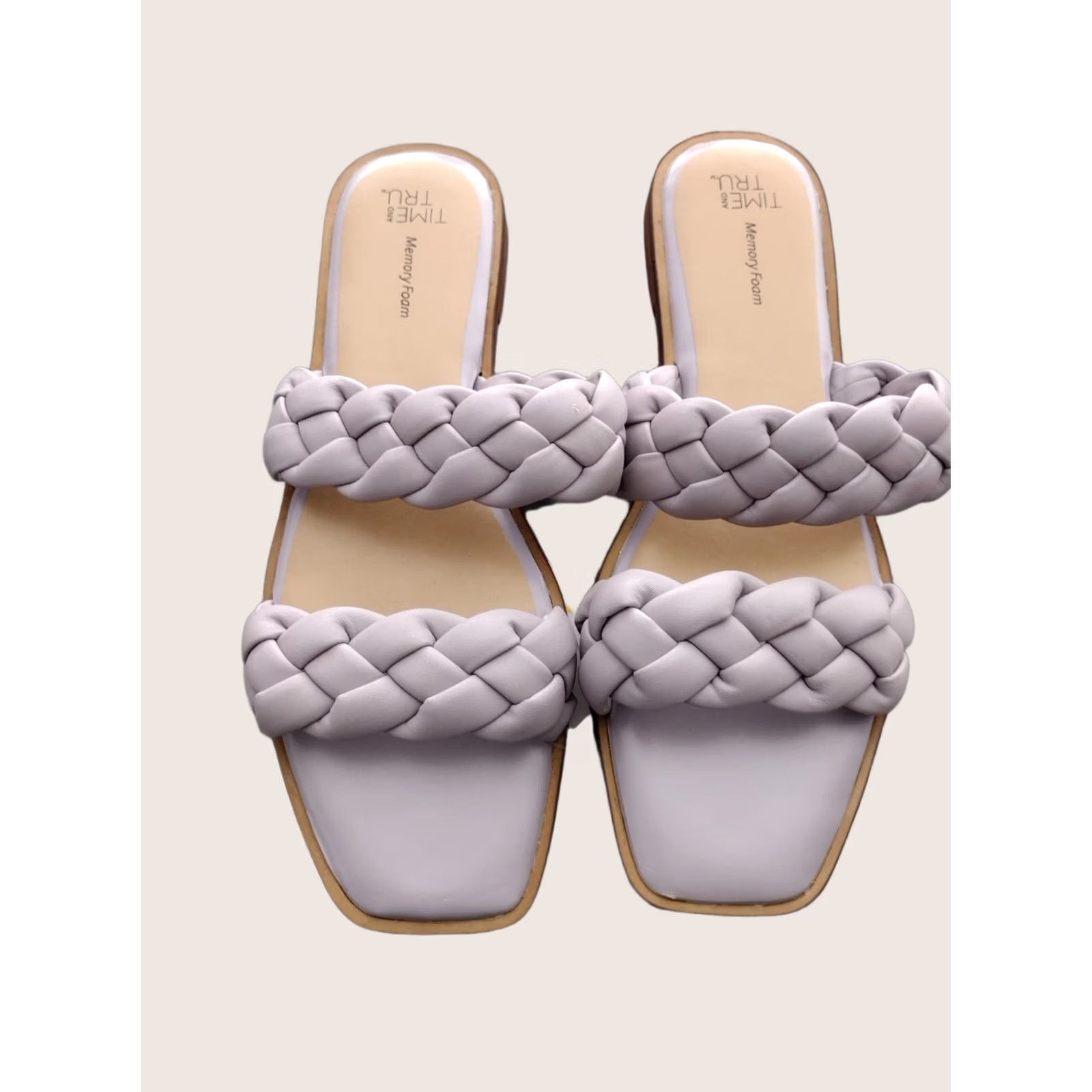Vintage Time and Tru Women’s Braided Sandals Lavender 9 Lavender Sandal Memory Foam Open Toe Faux Leather Slip On Womens Shoes Braided Accents Purple 40 9 US Size US 7 / IT 37 - 1 Thumbnail