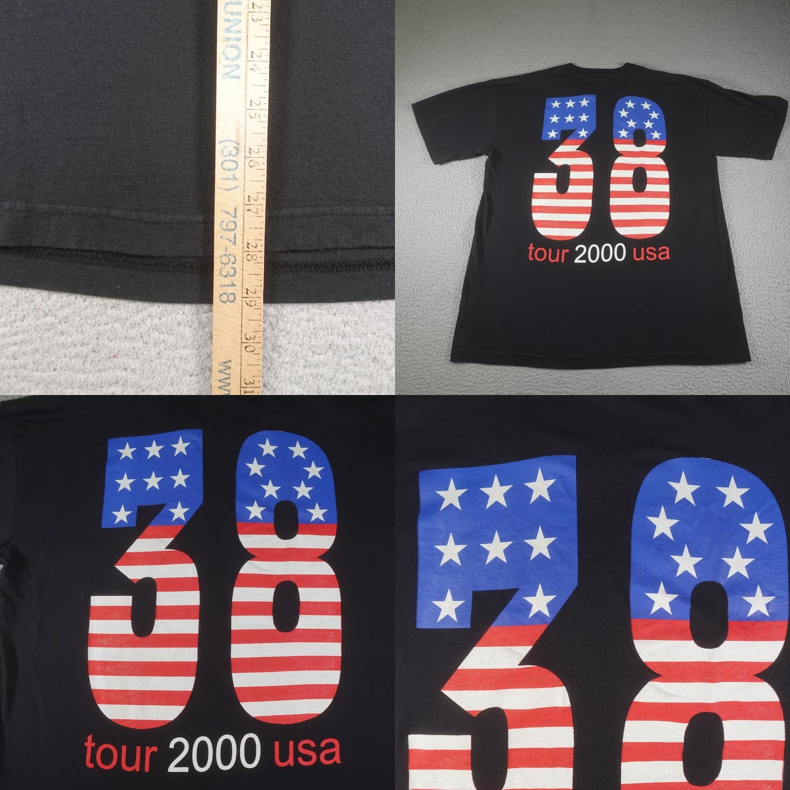 Vintage VINTAGE 38 SPECIAL Shirt Mens XL Black Tour 2000 USA Flag Y2K Rock Band Tee Size US XL / EU 56 / 4 - 8 Thumbnail