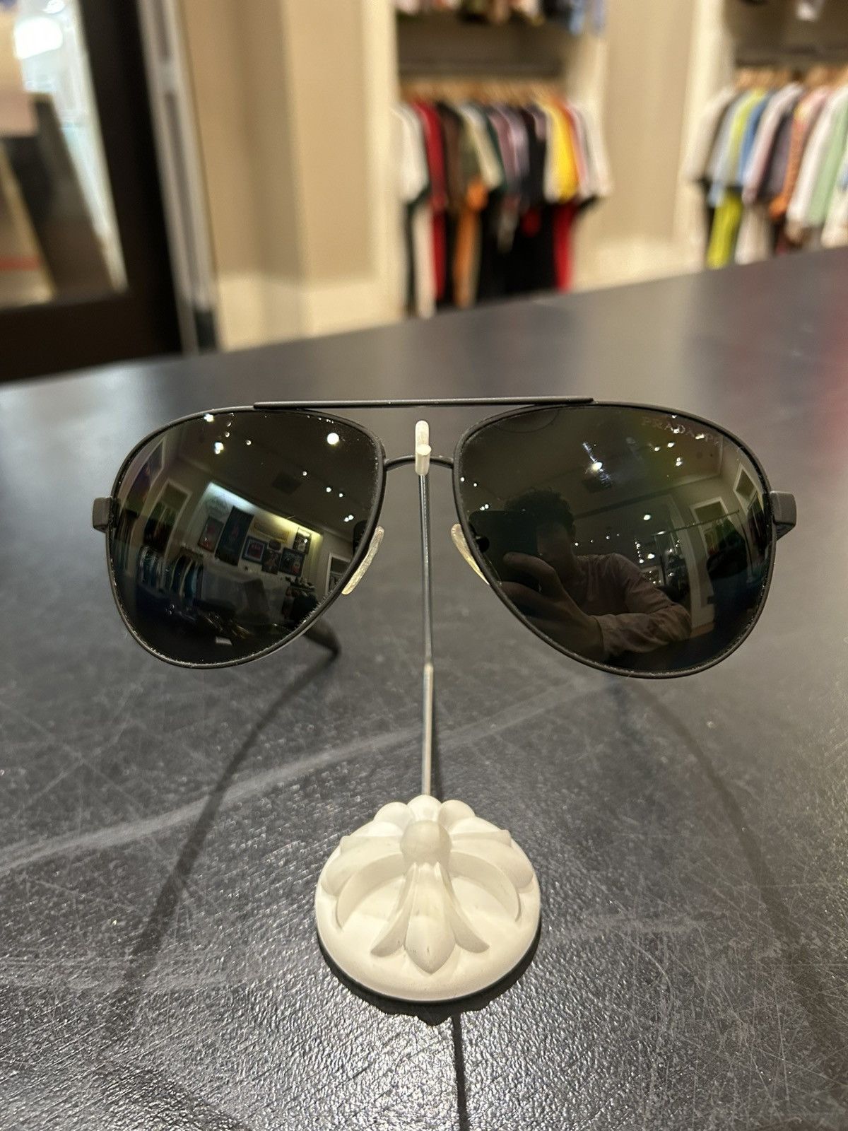 Prada Prada Aviator Sunglasses Size ONE SIZE - 3 Thumbnail