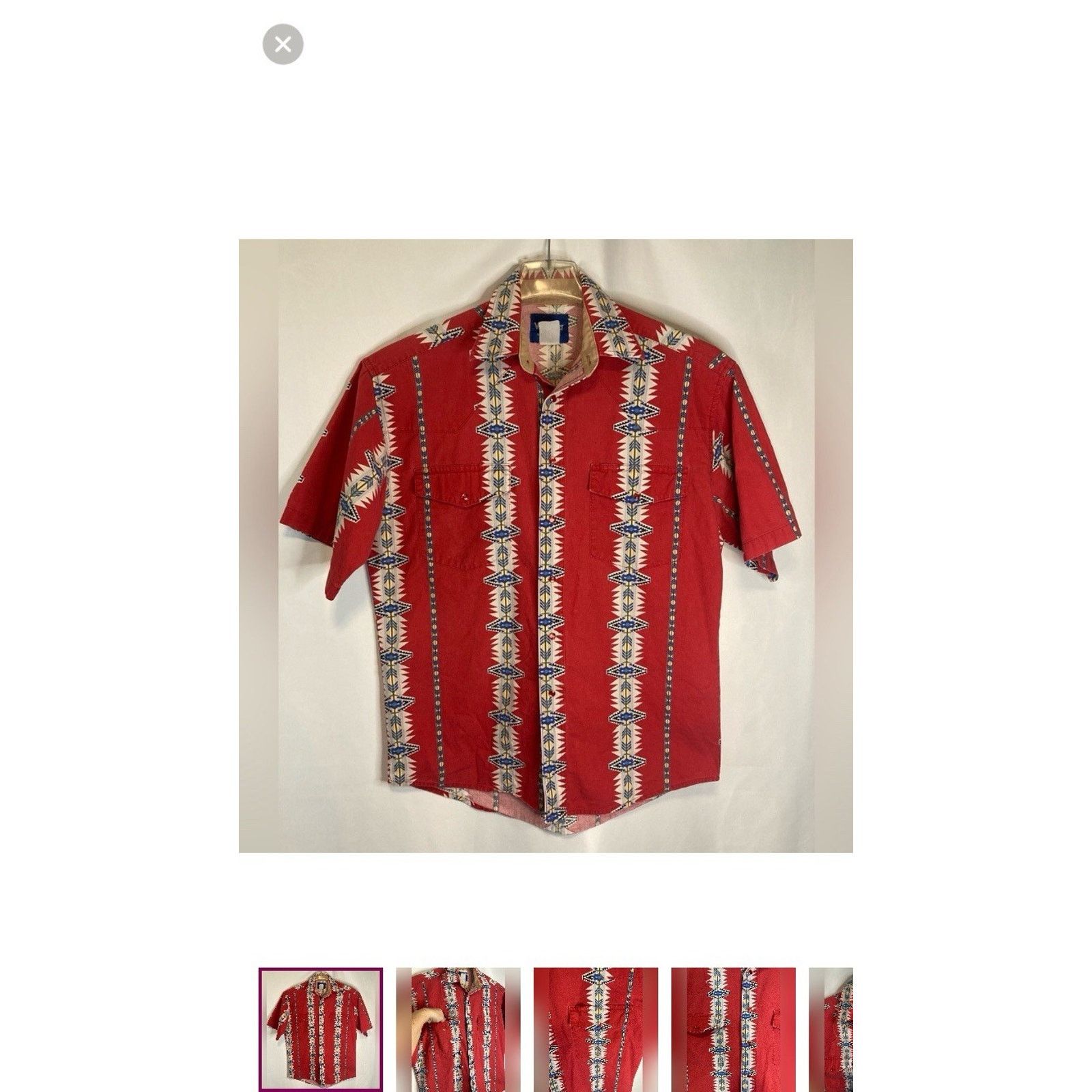 Wrangler Brushpopper Shirt L/XL Aztec Western Pearl Snap USA