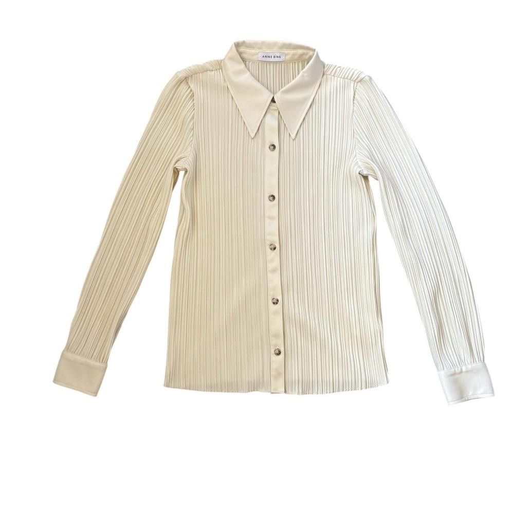 Anine Bing Anine Bing Nuri Shirt in Buttercream Size XS/TP Size XS / US 0-2 / IT 36-38 - 5 Thumbnail