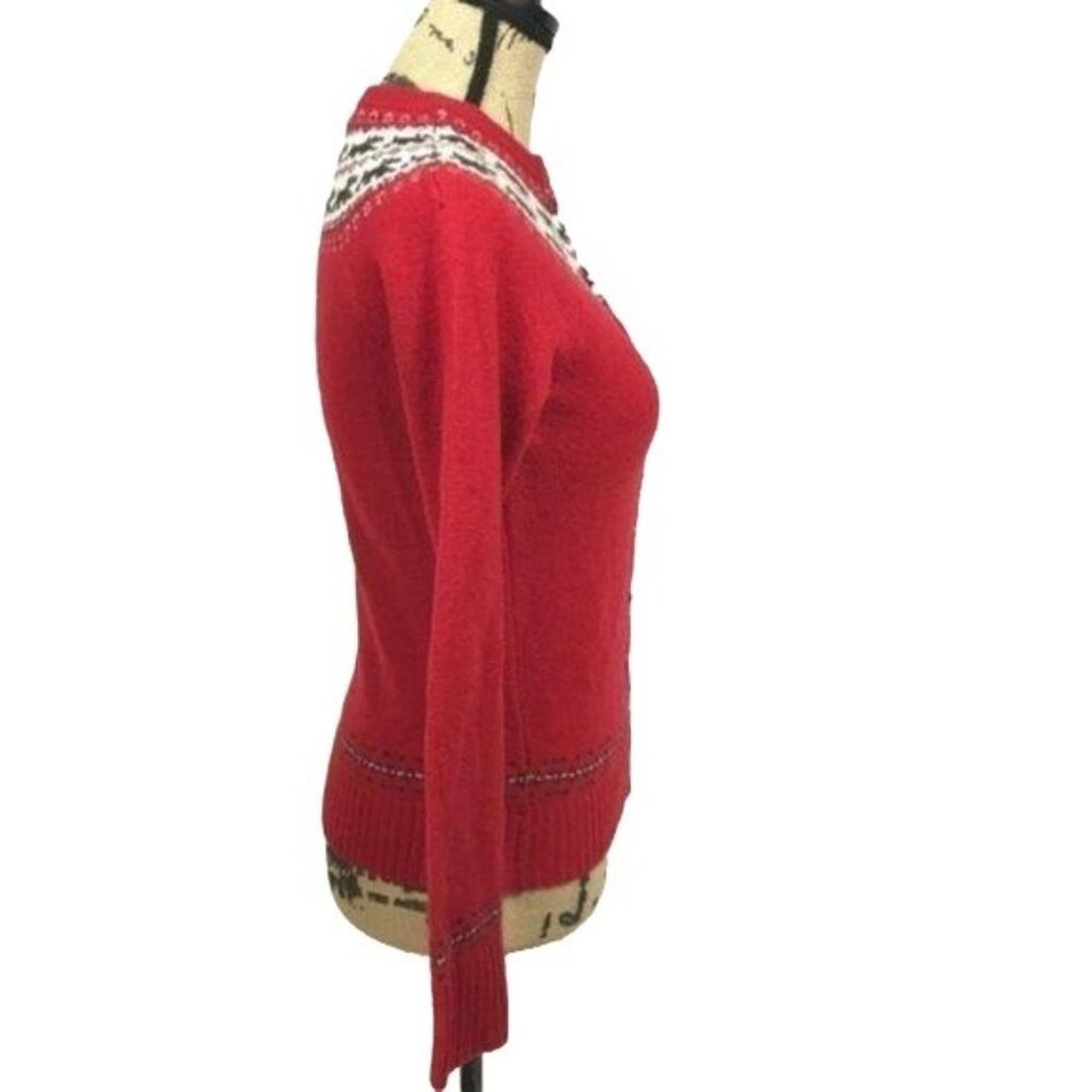 J.Crew J Crew Scottie Dog Red Lambs Wool Cardigan Small Size S / US 4 / IT 40 - 4 Thumbnail