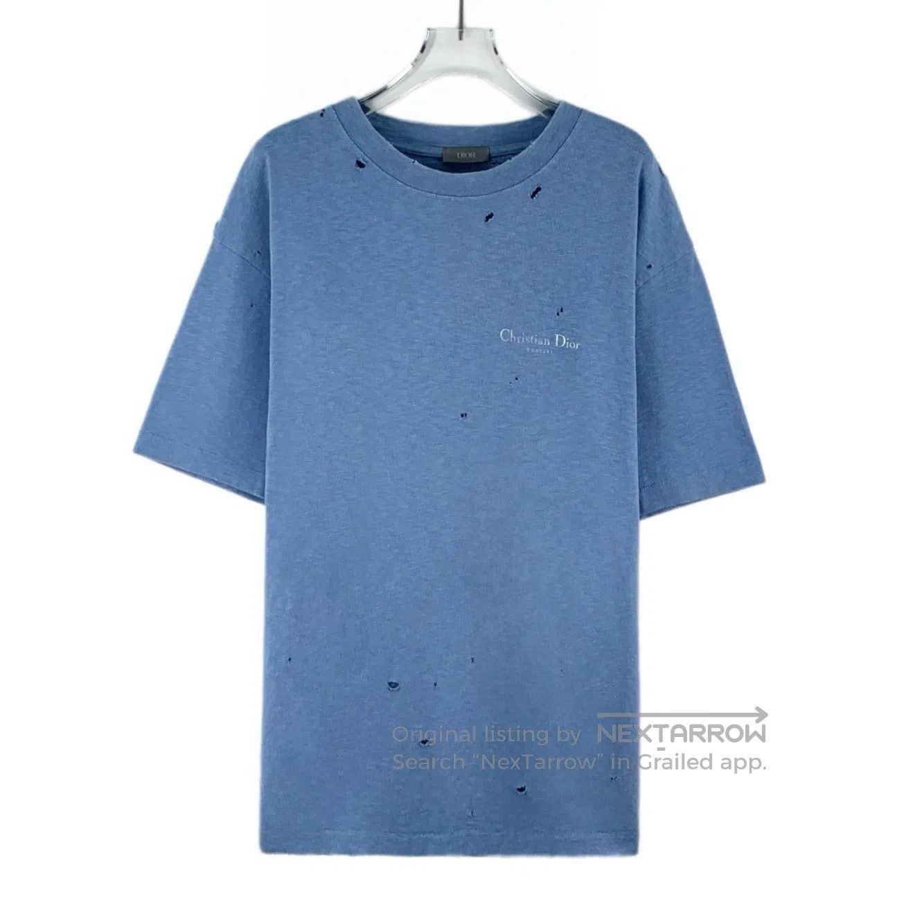 Dior Dior Dark blue distressed design cotton round neck short s Size US M / EU 48-50 / 2 - 1 Thumbnail