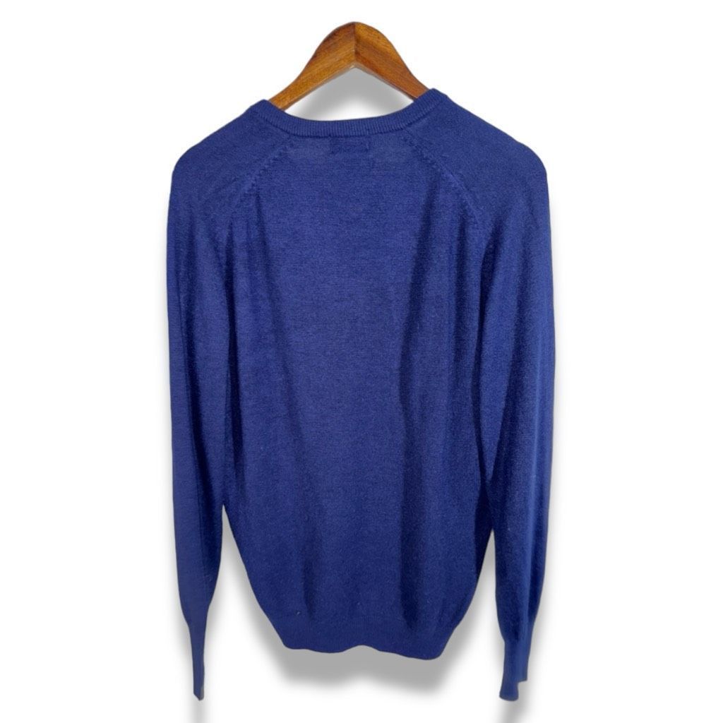 Lacoste 80s Navy Lacoste Alligator V-Neck Sweater Size L Size US L / EU 52-54 / 3 - 6 Thumbnail