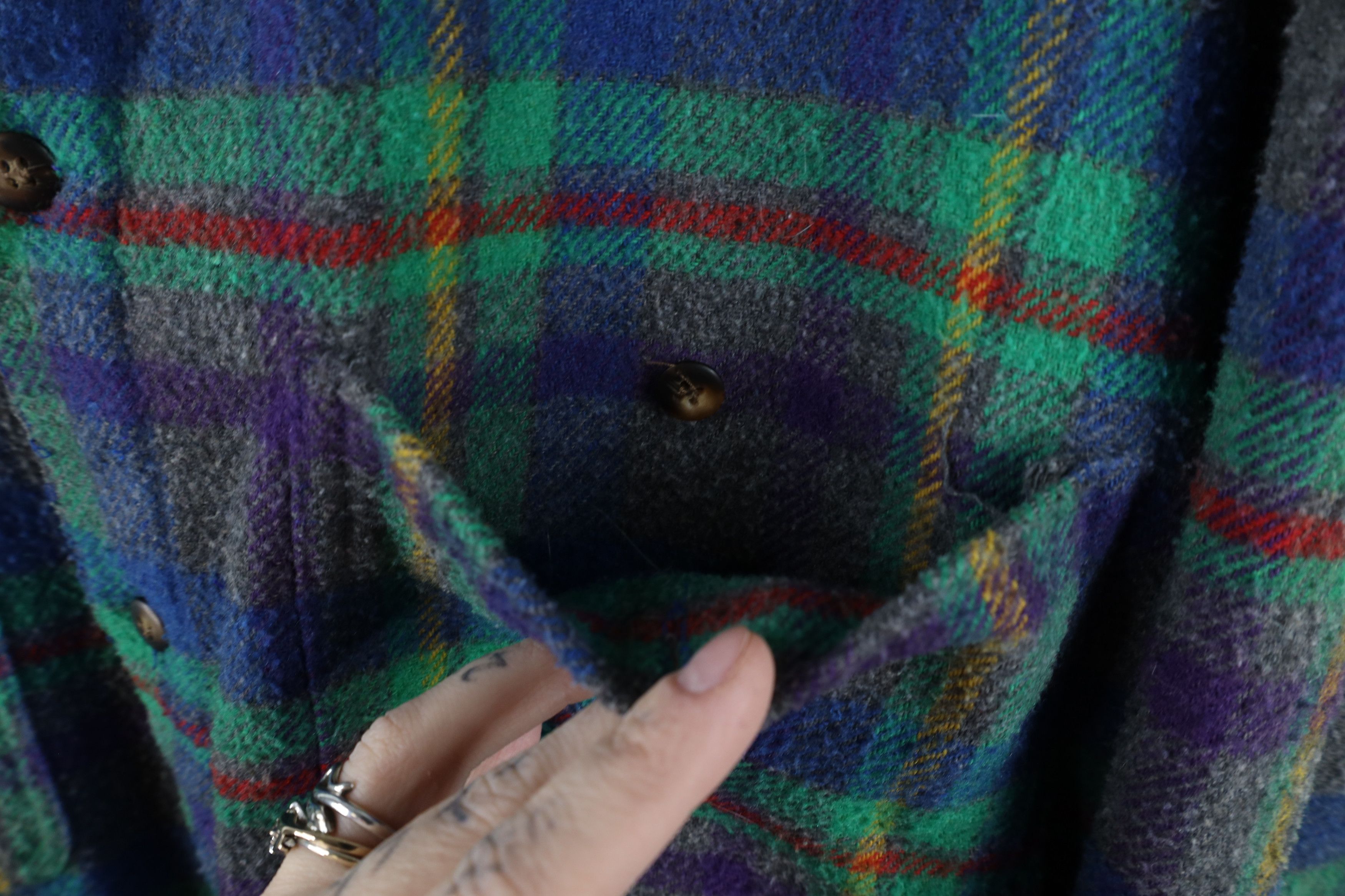 Gap × Vintage Vintage 90s Gap Flannel Wool Blend Button Shirt Rainbow Size US M / EU 48-50 / 2 - 4 Thumbnail