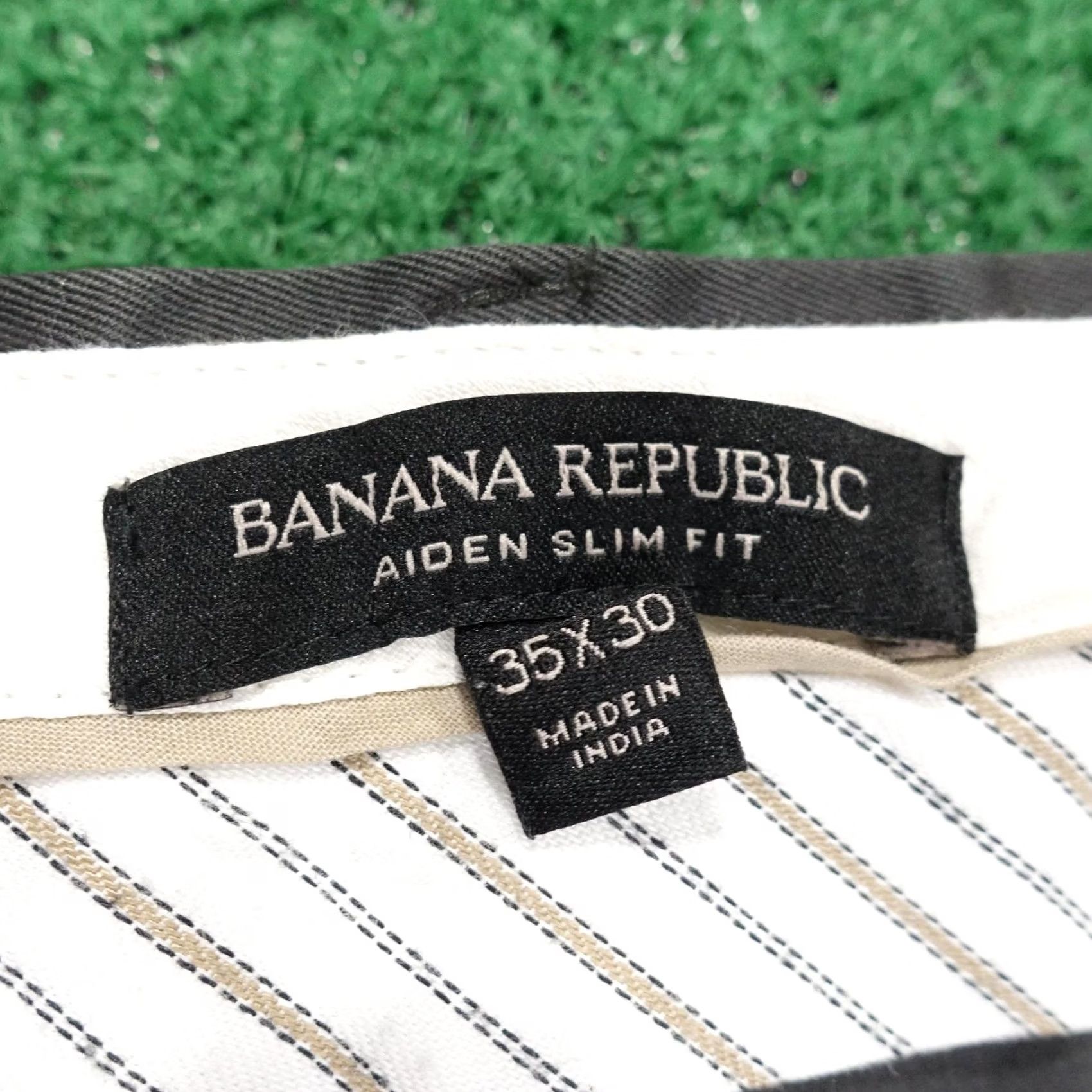 Banana Republic Banana Republic Aiden Slim Fit Chino Pants Mens 36x27 Gray Cotton Polyester Spandex Slim Flat Front Pockets Look Size US 35 - 6 Thumbnail