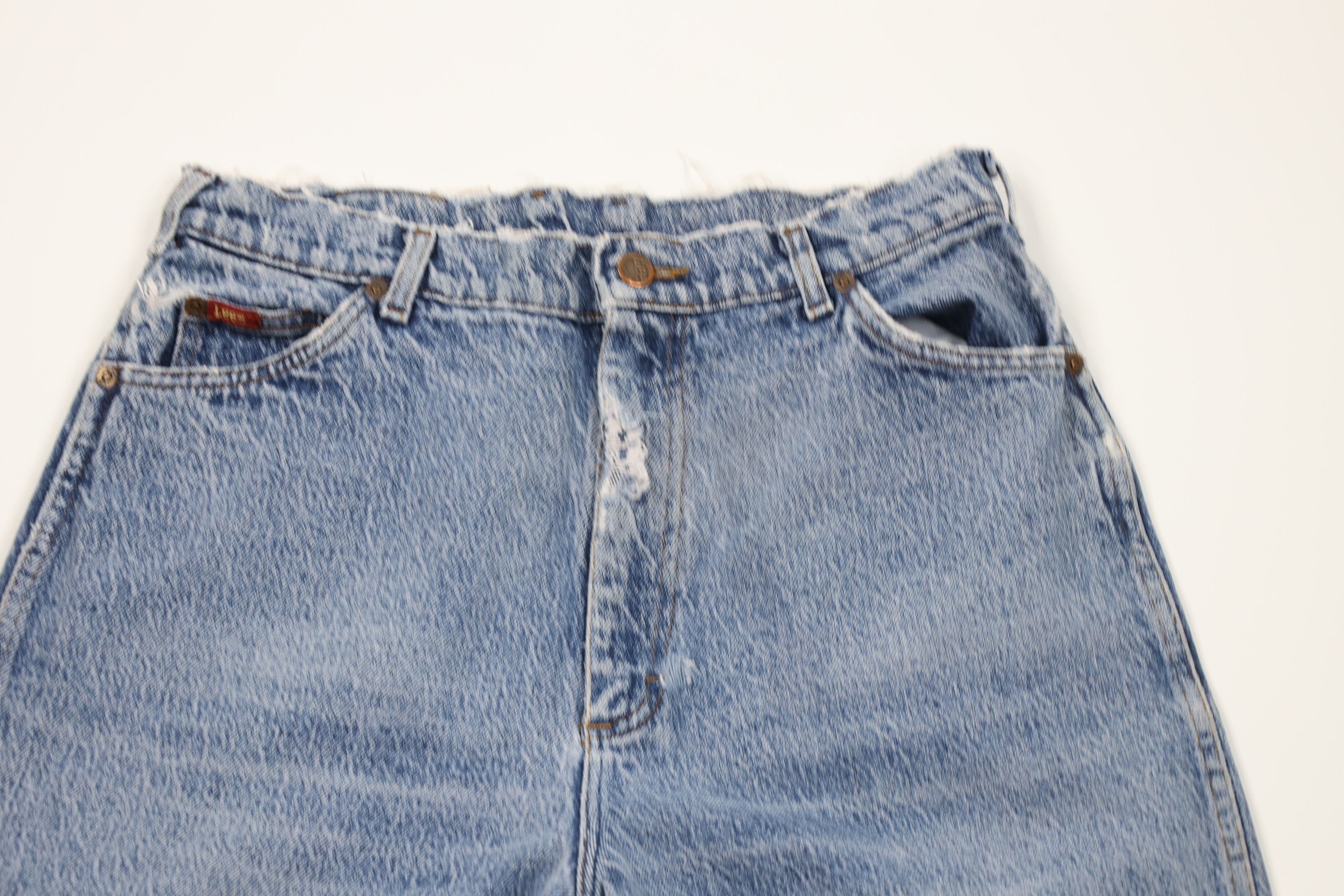 Lee Vintage 80s 90s Lee Acid Wash Tapered Leg Denim Jeans USA Size 36" / US 14 / IT 50 - 2 Thumbnail