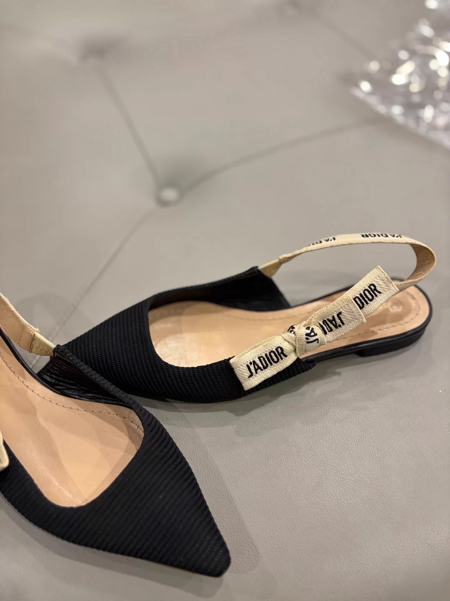 Dior Dior Black Fabric Bow Pointed Toe Sandal Near New Size 35.5 Size US 5 / IT 35 - 3 Thumbnail