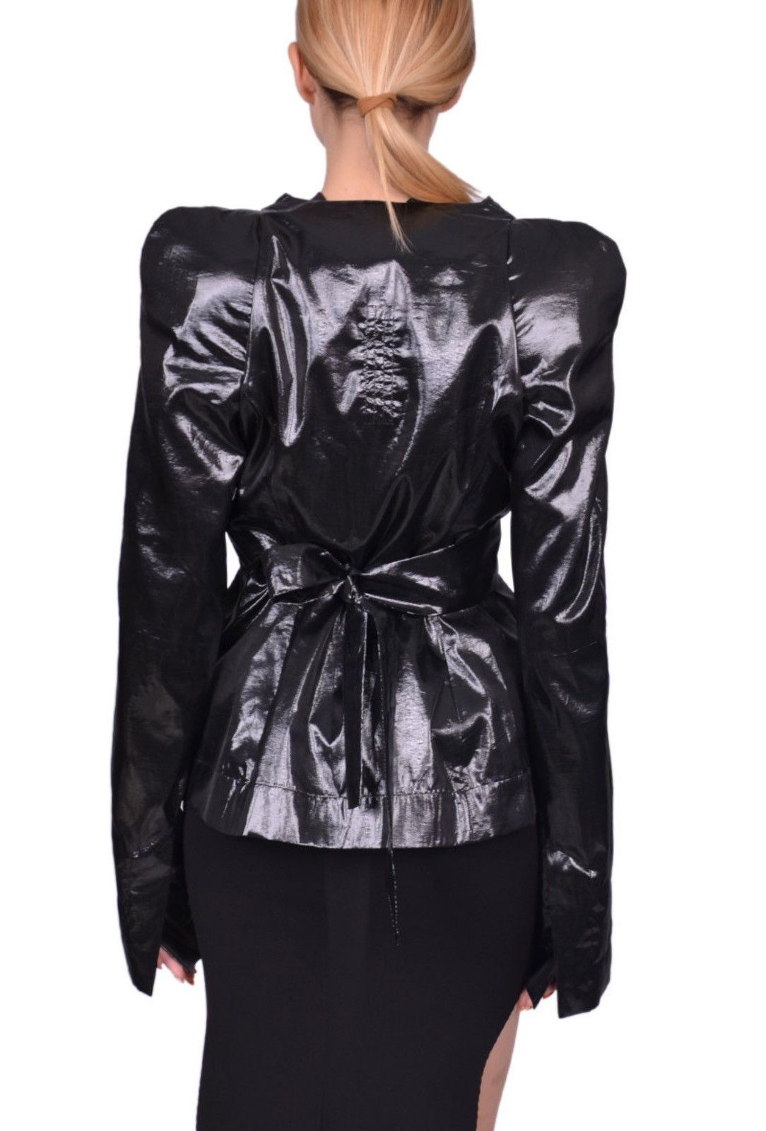 Rick Owens Last Size Rick Owens Black Belted Silk Blend Jacket Size S / US 4 / IT 40 - 5 Thumbnail