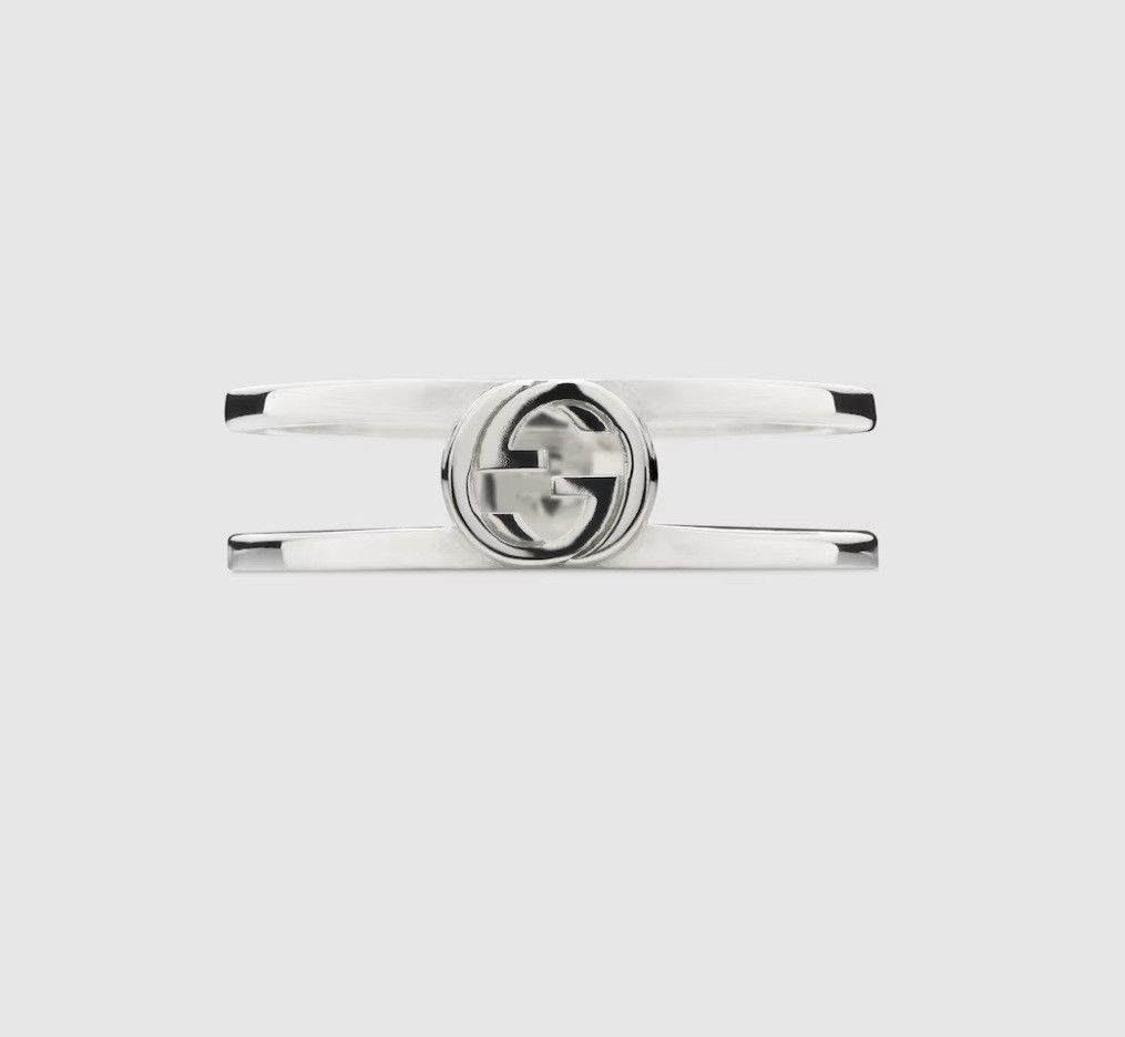 Gucci Gucci Interlocking Thin Open Ring Silver 925 298036 Size ONE SIZE - 1 Thumbnail