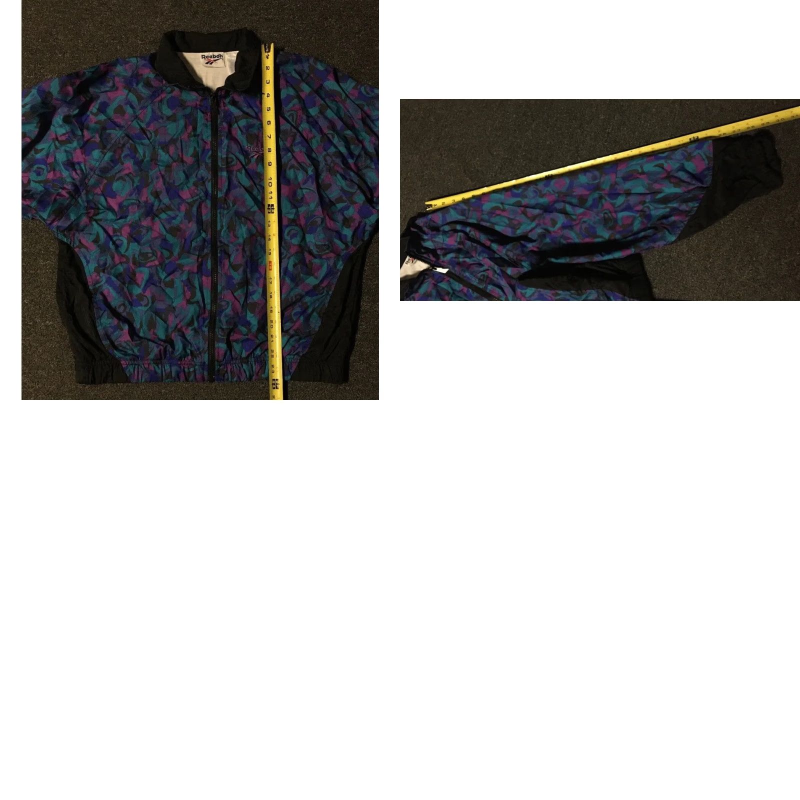 Reebok VINTAGE Reebok Abstract Art AOP Bomber Jacket Shirt Women M Blue 90s Hip Hop Vaporwave Art 80s USA USA Size M / US 6-8 / IT 42-44 - 8 Thumbnail