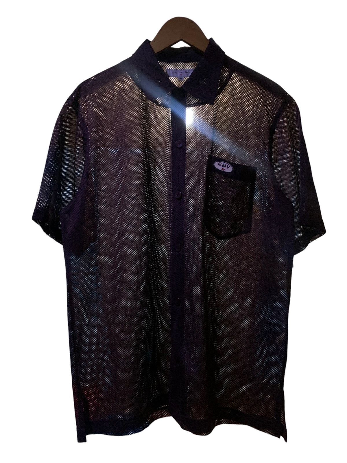 GianMarco Venturi y2k transparent mesh fishnet summer button shirt Size US L / EU 52-54 / 3 - 1 Thumbnail