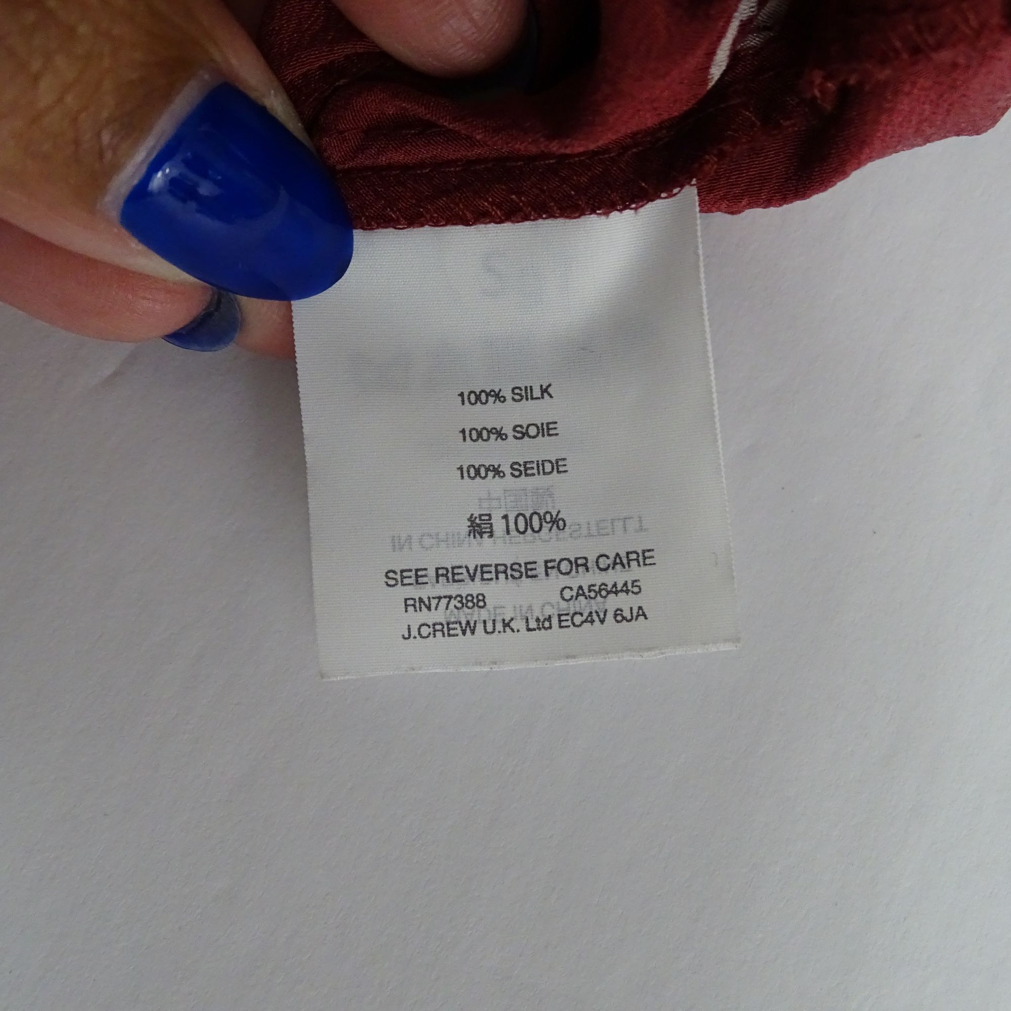 J.Crew J Crew Burgundy Red Wrap Printed Silk Blouse Top Size XS Size XS / US 0-2 / IT 36-38 - 6 Thumbnail