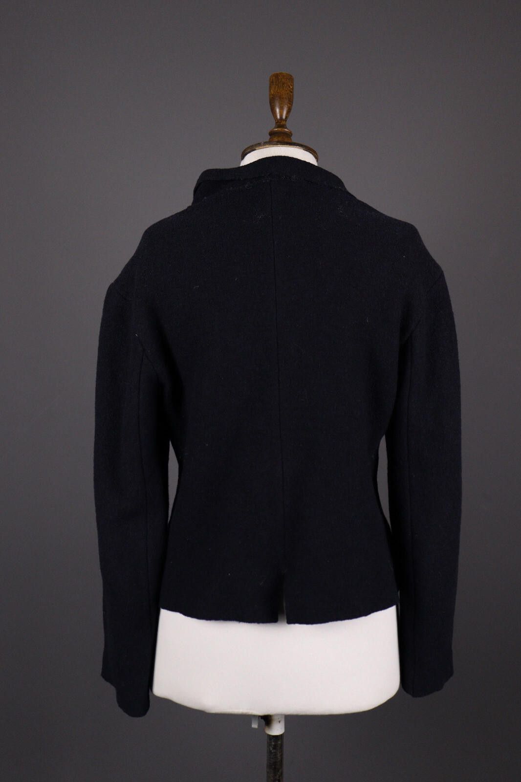 Designer Indies France Wool Black Boiled Wool Coat Jacket Size 2 Size XS / US 0-2 / IT 36-38 - 6 Thumbnail