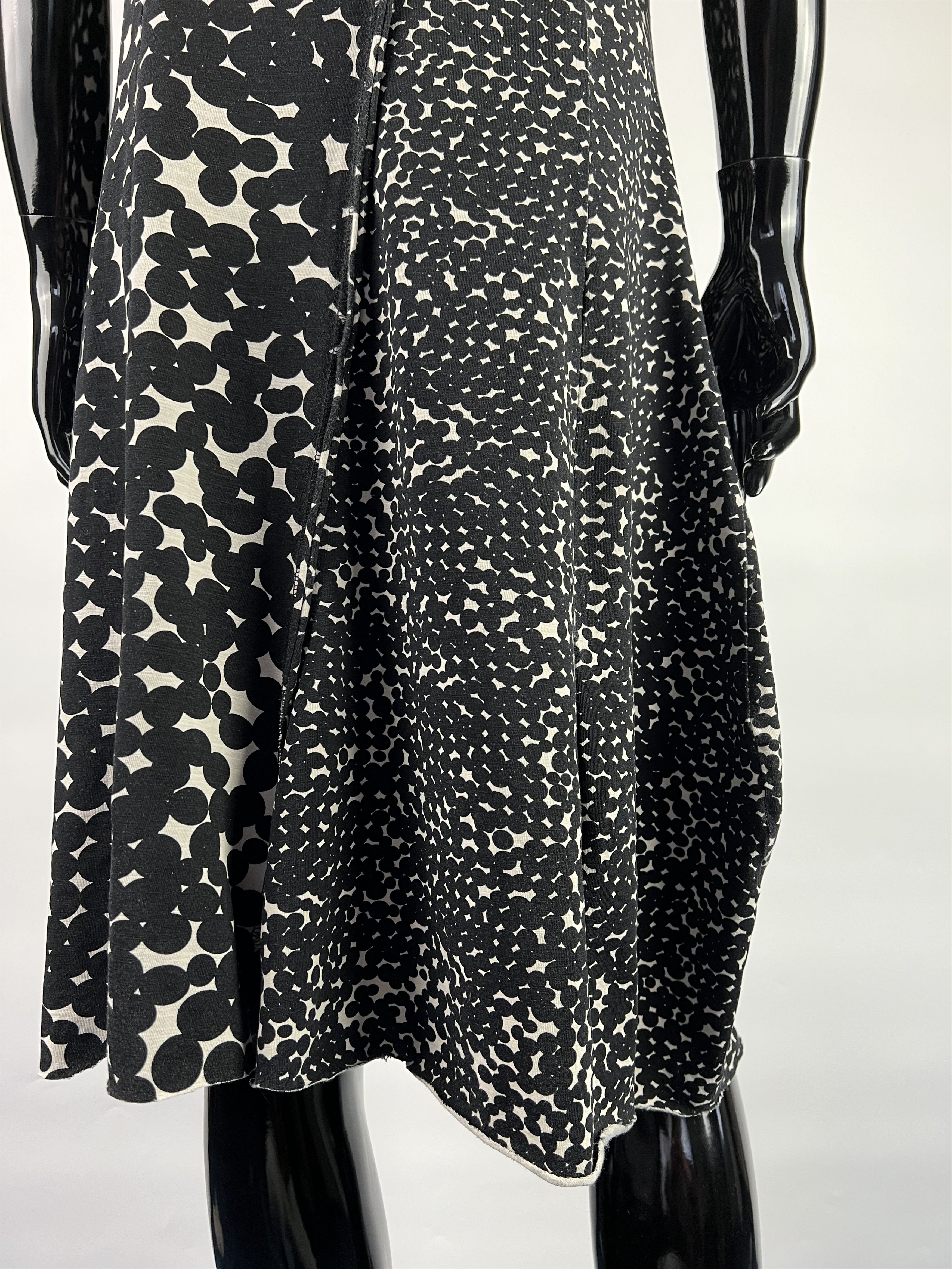 Rundholz Rundholz Black/White Sleeveless Cotton Midi Dress Size L Size L / US 10 / IT 46 - 4 Thumbnail