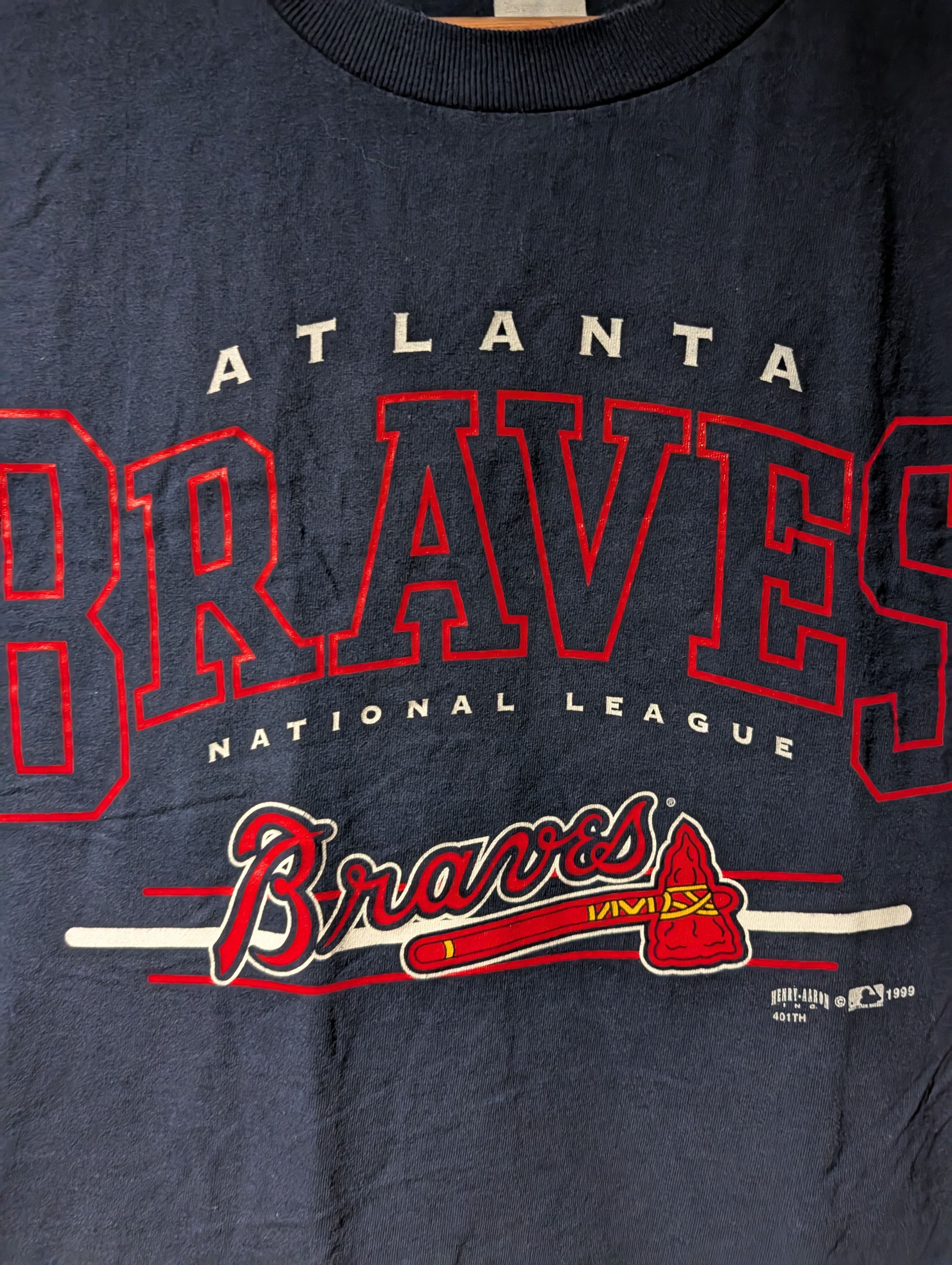 MLB Vintage 1999 Atlanta Braves T Shirt Hank Aaron MLB Baseball Size US L / EU 52-54 / 3 - 2 Thumbnail