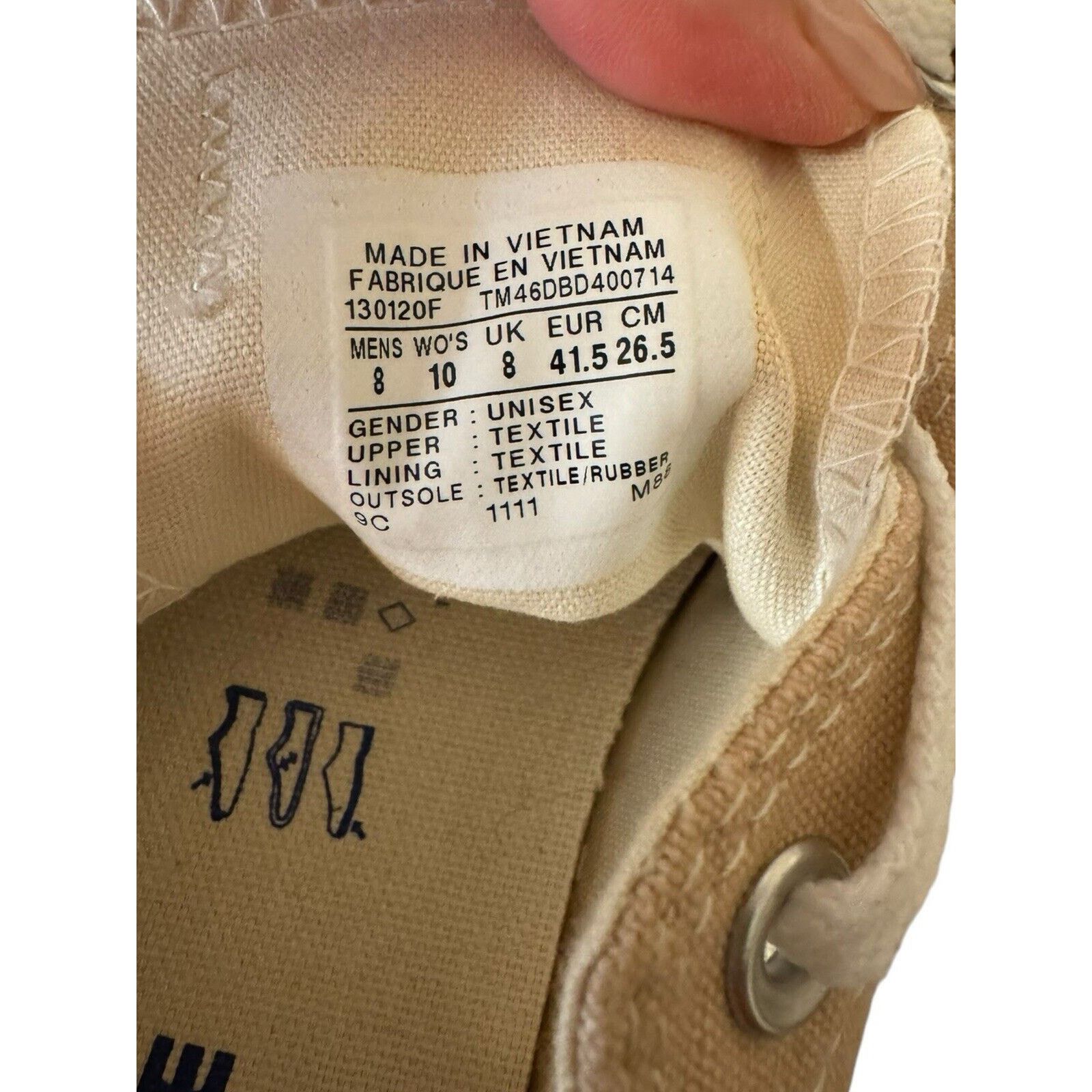 Converse Converse Chuck Taylor Beige Canvas Low Top All Star Sneakers Size US 9 / EU 42 - 7 Thumbnail