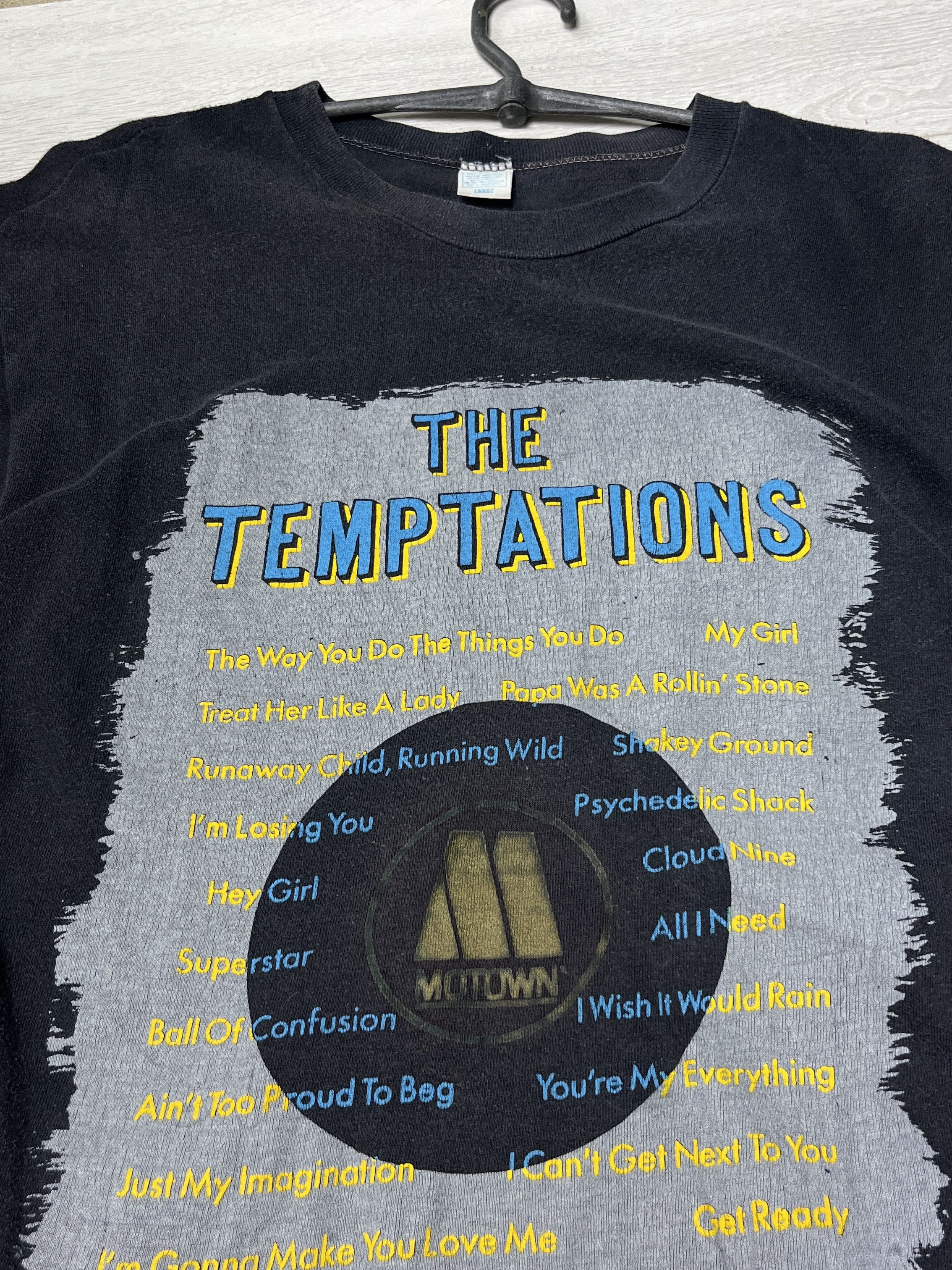 Vintage 1990s THE TEMPTATIONS "MOTOWN" SONGS LIST TEE - № 980 Size US L / EU 52-54 / 3 - 3 Thumbnail