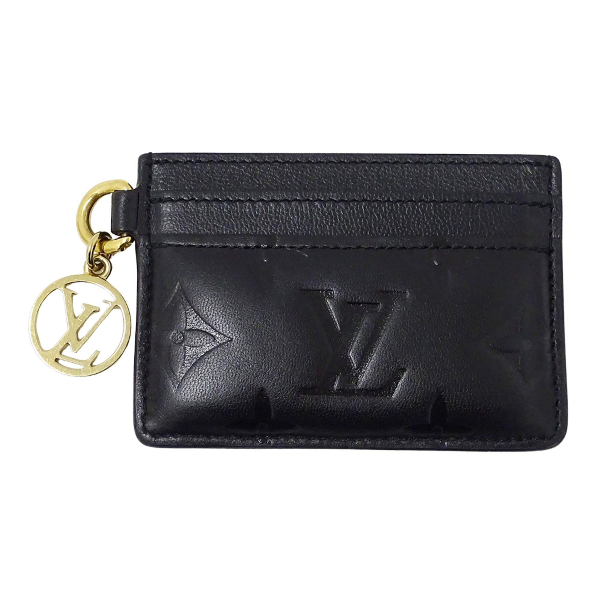 Louis Vuitton Louis Vuitton Business Card Holder/Card Case Monogram Women's Brand Portecarte Coussin Lambskin Leather Noir M82748 Black Size ONE SIZE - 1 Thumbnail
