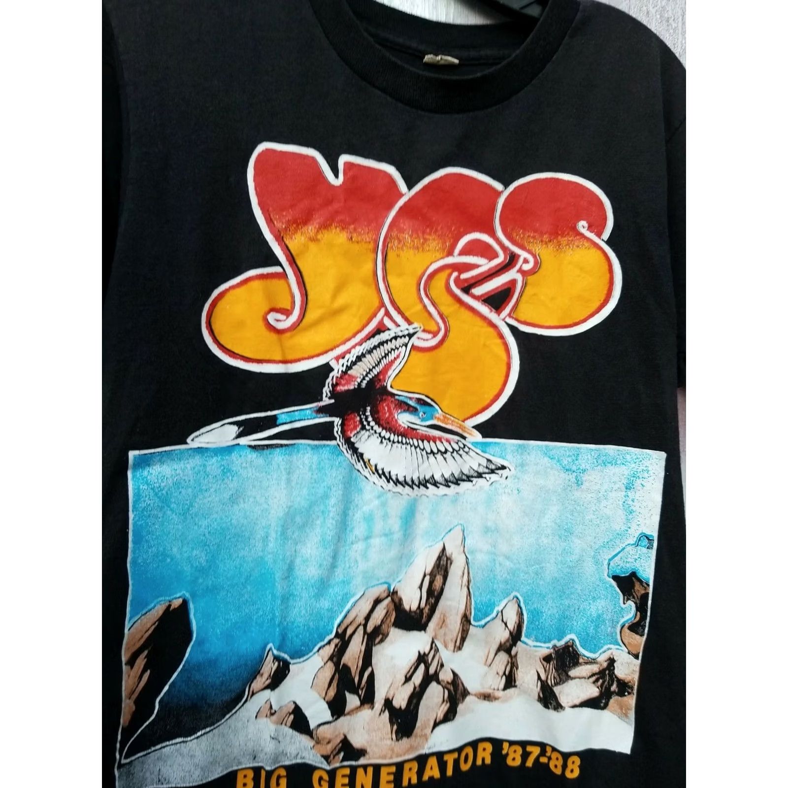 Vintage VINTAGE Yes Generator The Big Tour T-Shirt Medium M Black 1980s Mens Short Sleeve Basic Tee 100% Cotton Original Size US M / EU 48-50 / 2 - 2 Thumbnail