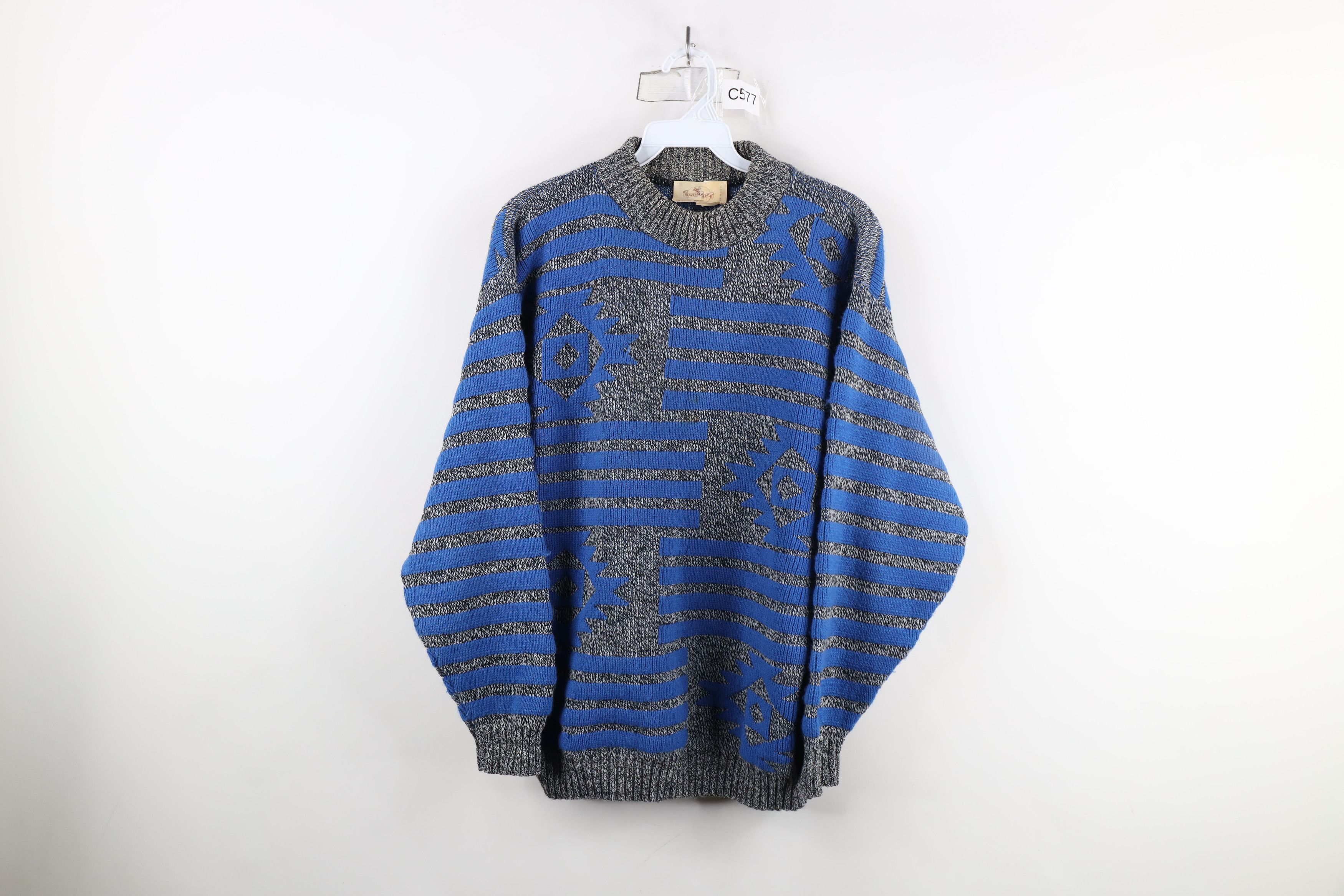Vintage Vintage 90s Streetwear Fiesta Geometric Knit Sweater USA Size US S / EU 44-46 / 1 - 1 Thumbnail