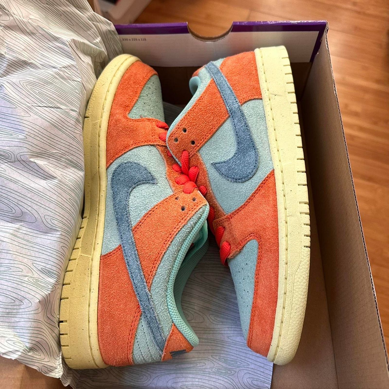 Nike × Supreme Nike SB Dunk Low Orange Emerald Rise Size US 10 / EU 43 - 7 Thumbnail