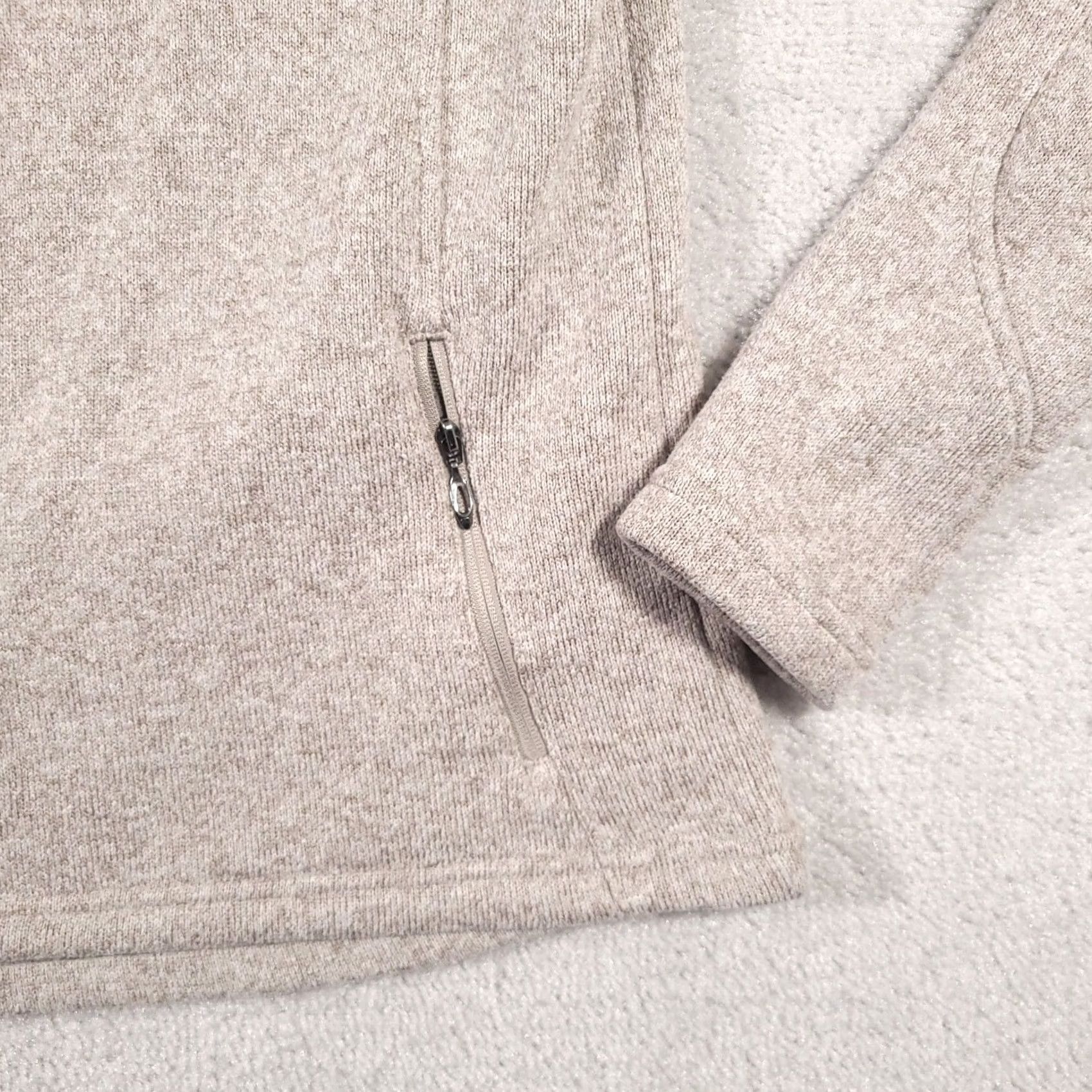 Vintage Polar King Jacket Women's M Beige Full Zip Mock Neck Knit Outdoors Pockets Size M / US 6-8 / IT 42-44 - 5 Thumbnail