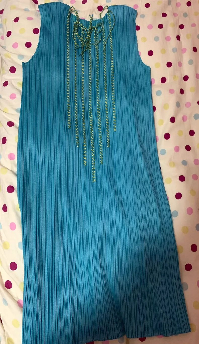 Issey Miyake issey miyake size:3 Blue fringed dress 2506-Nextarrow Size XXS / US 00 / IT 34 - 1 Thumbnail