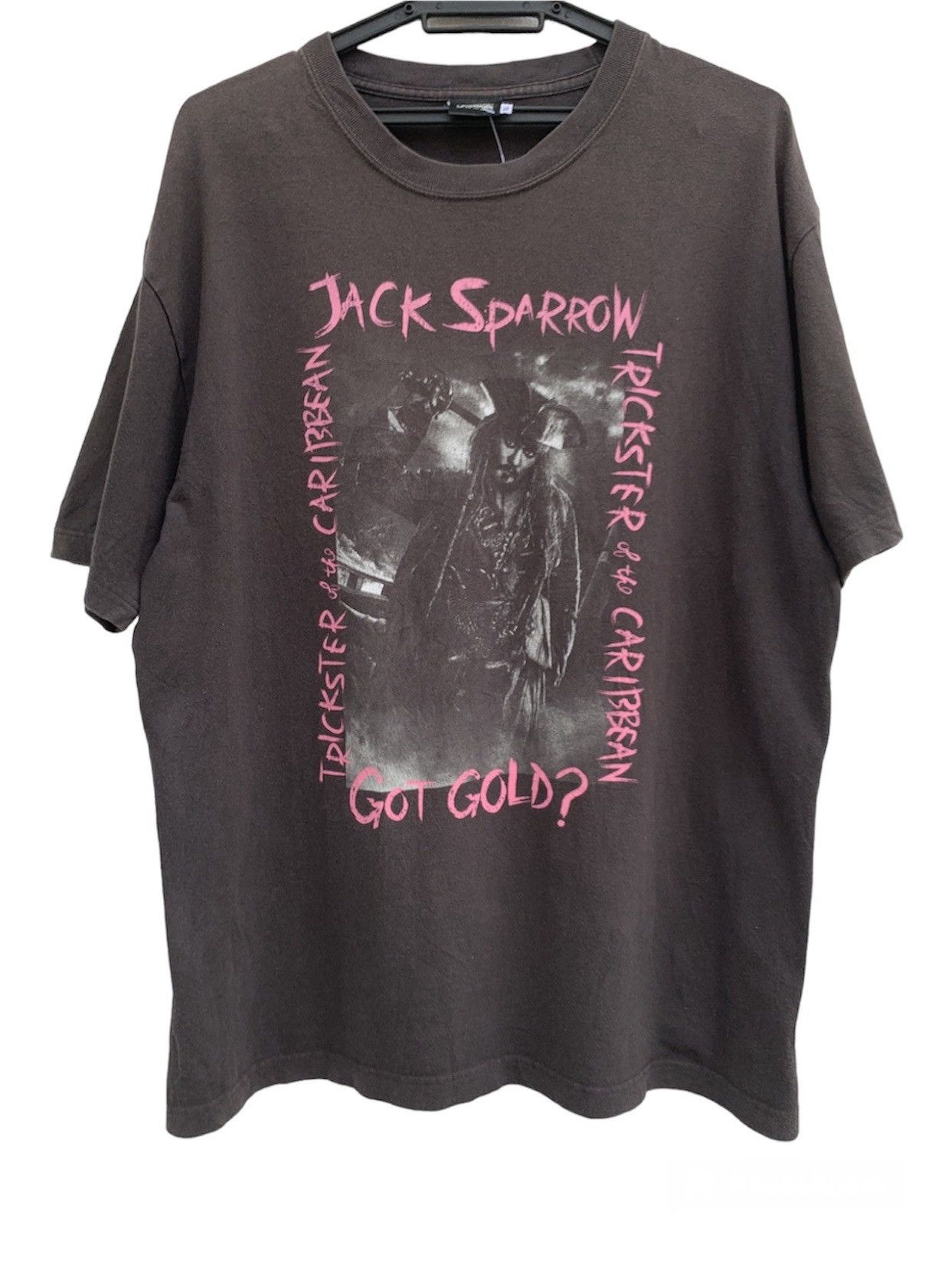 image of Disney Pirates Of The Caribbean Jack Sparrow Johnny Depp Tee in Brown, Men's (Size XL)