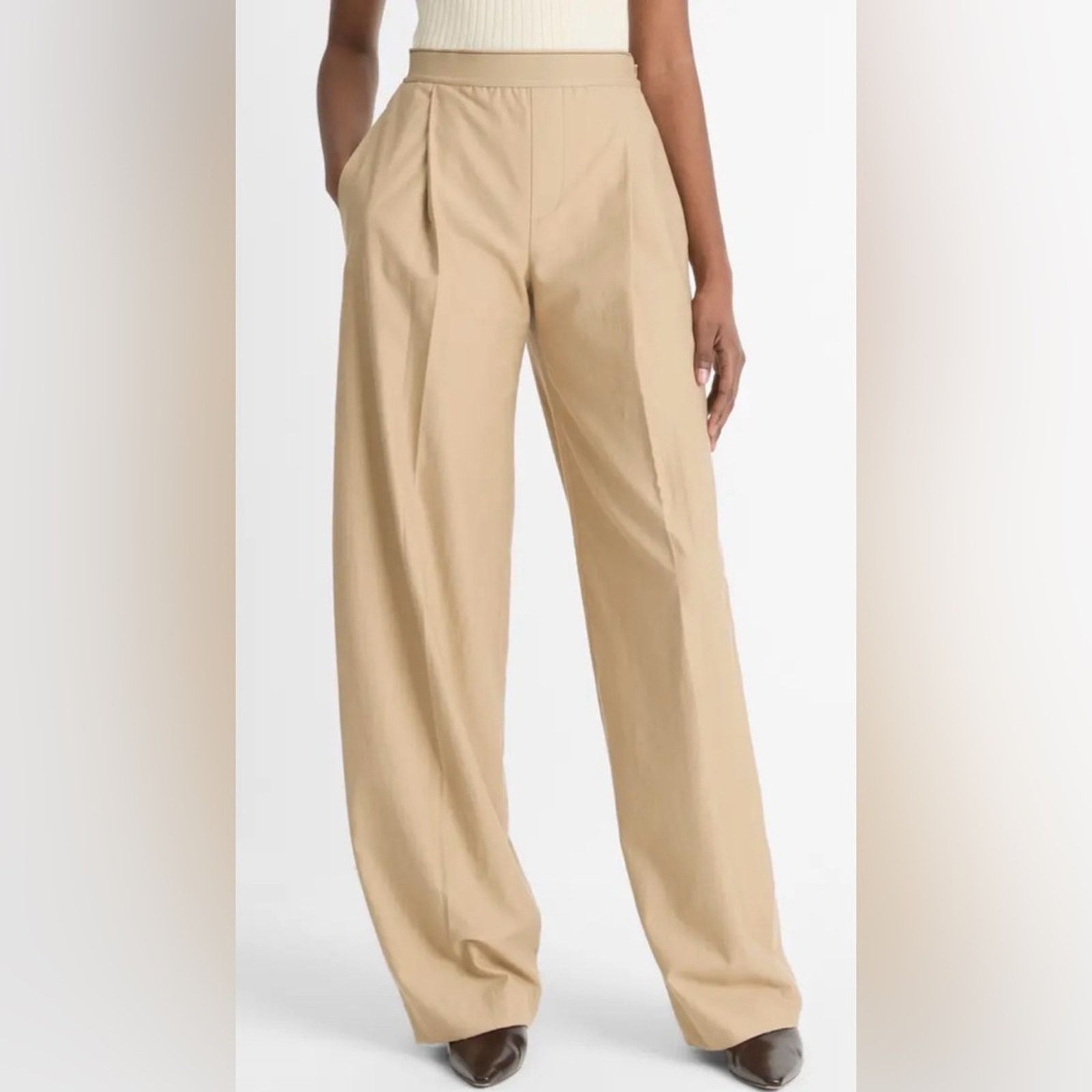 Vince Vince Beige Wide-Leg Trousers Size 30" / US 8 / IT 44 - 1 Thumbnail