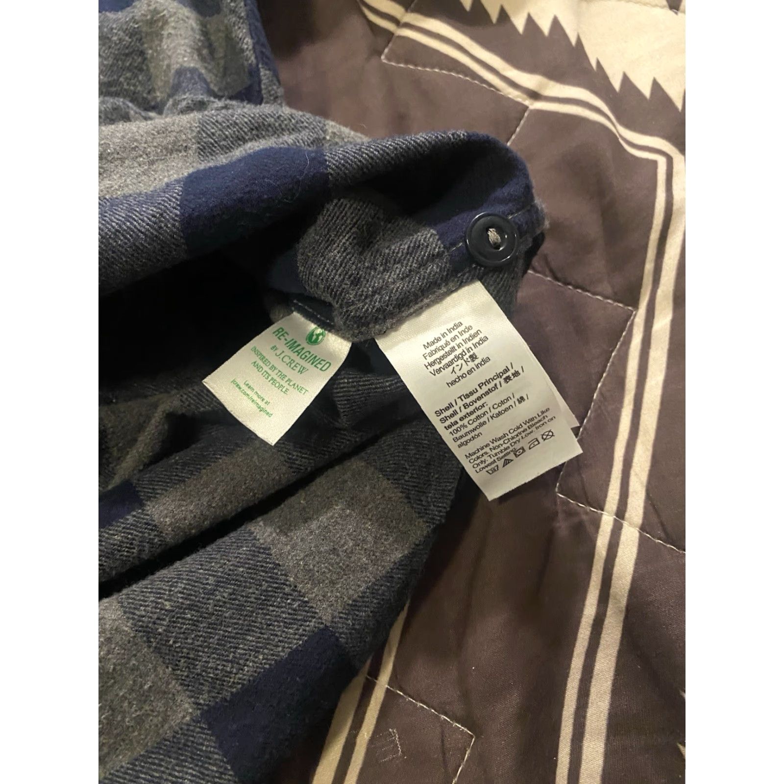 J.Crew J.CREW Shirt Plaid Button-Up Long Sleeve Blue/Gray Medium Regular Mens Vintage No Size US M / EU 48-50 / 2 - 4 Thumbnail