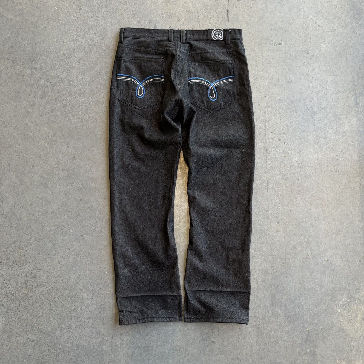 Akademiks × Southpole Vintage Y2K Black and Blue Embroidered Jeans Baggy S2 Denim Size US 36 / EU 52 - 6 Thumbnail