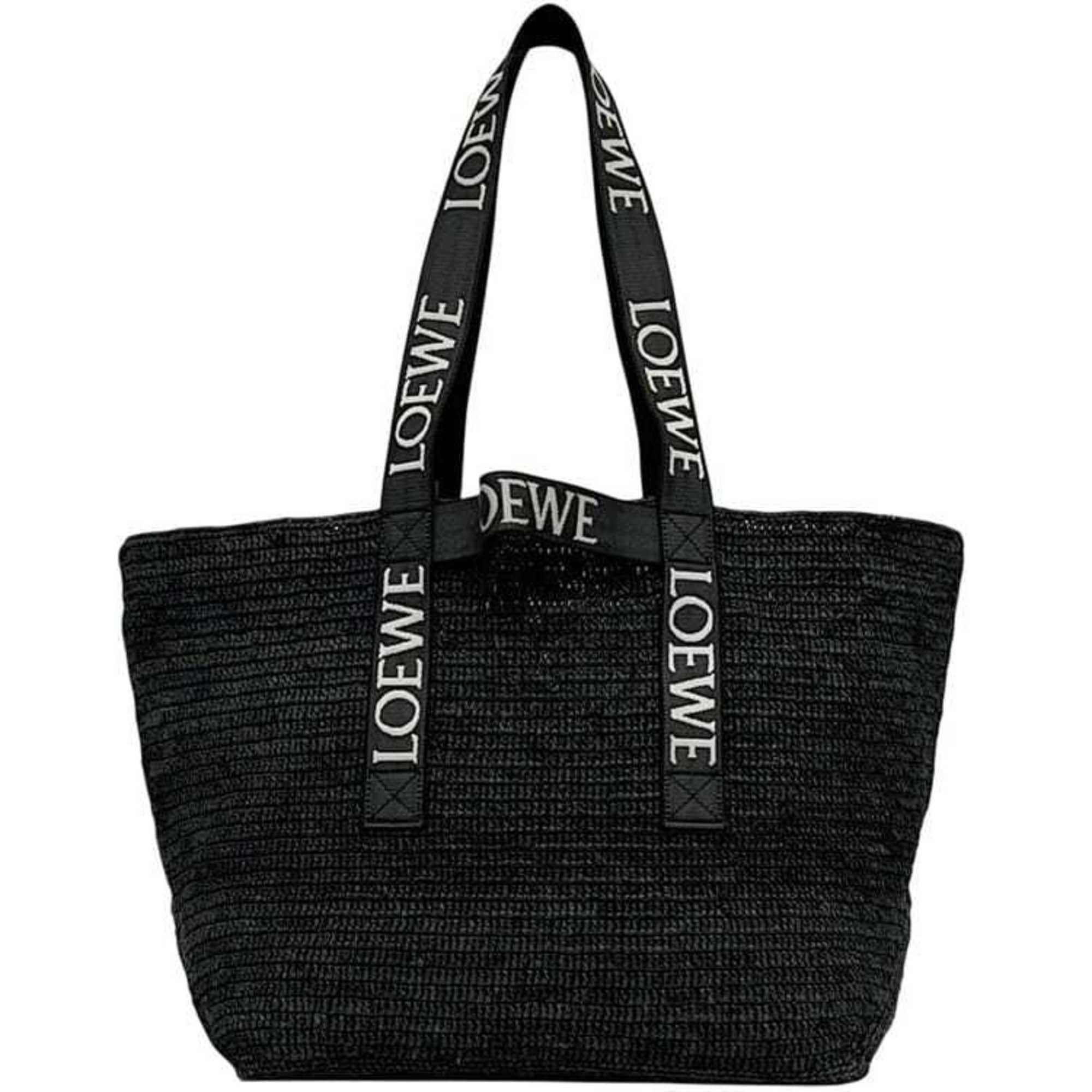 Loewe Loewe Fold Shopper Tote Bag ec-25026 Black B507X23X10 Raffia 032311 Strap Linen Men's Women's Summer Size ONE SIZE - 1 Thumbnail