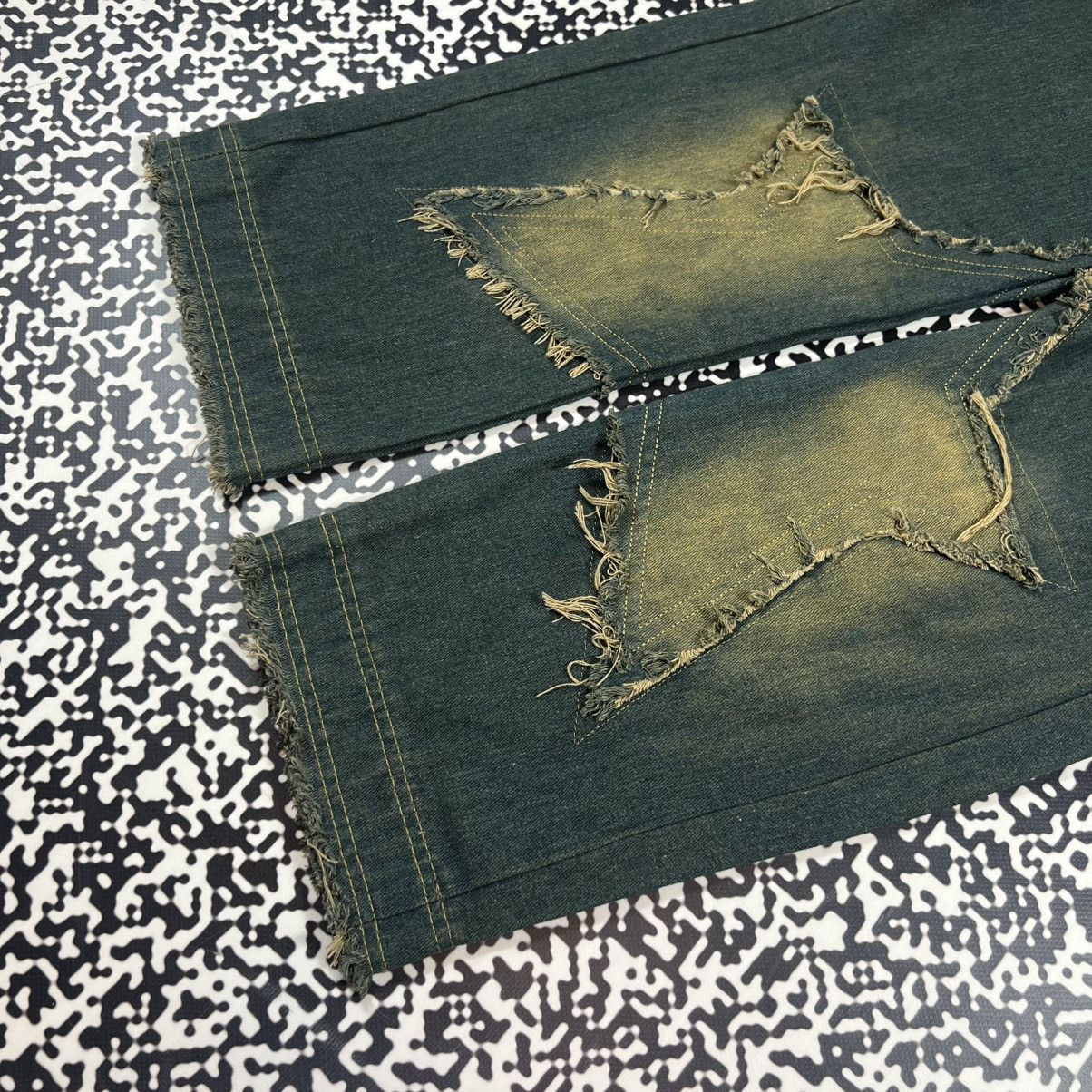 Japanese Brand Vintage Y2K Japanese Patchwork Star Logo Retro Style Jeans Size 29" - 9 Thumbnail